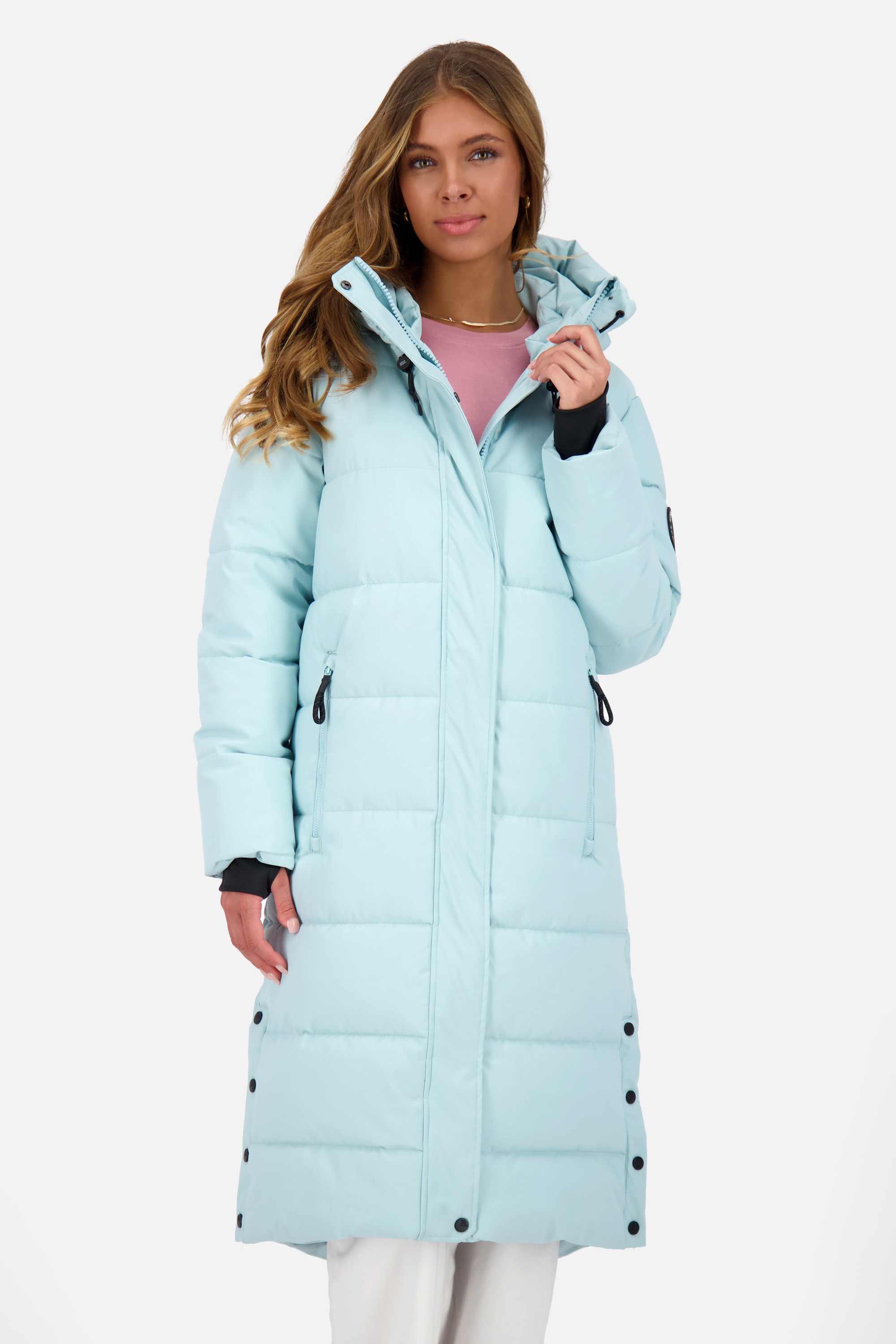 Alife & Kickin Steppjacke »Damen KatiaAK A«, mit Kapuze, Langer Wintermantel mit großer Kapuze und regulierbarer Beinfreiheit