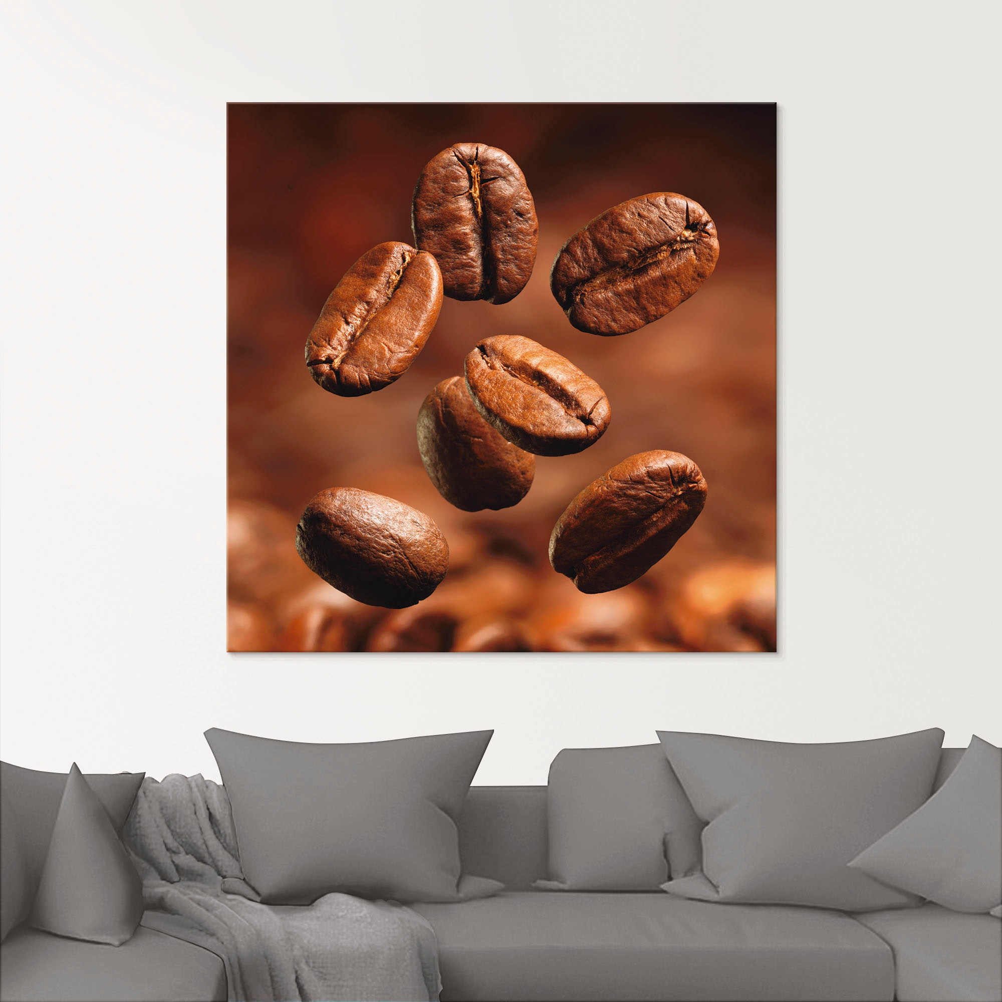 Artland Glasbild »Nahaufnahme von Kaffeebohnen«, Getränke, (1 St.), in verschiedenen Größen