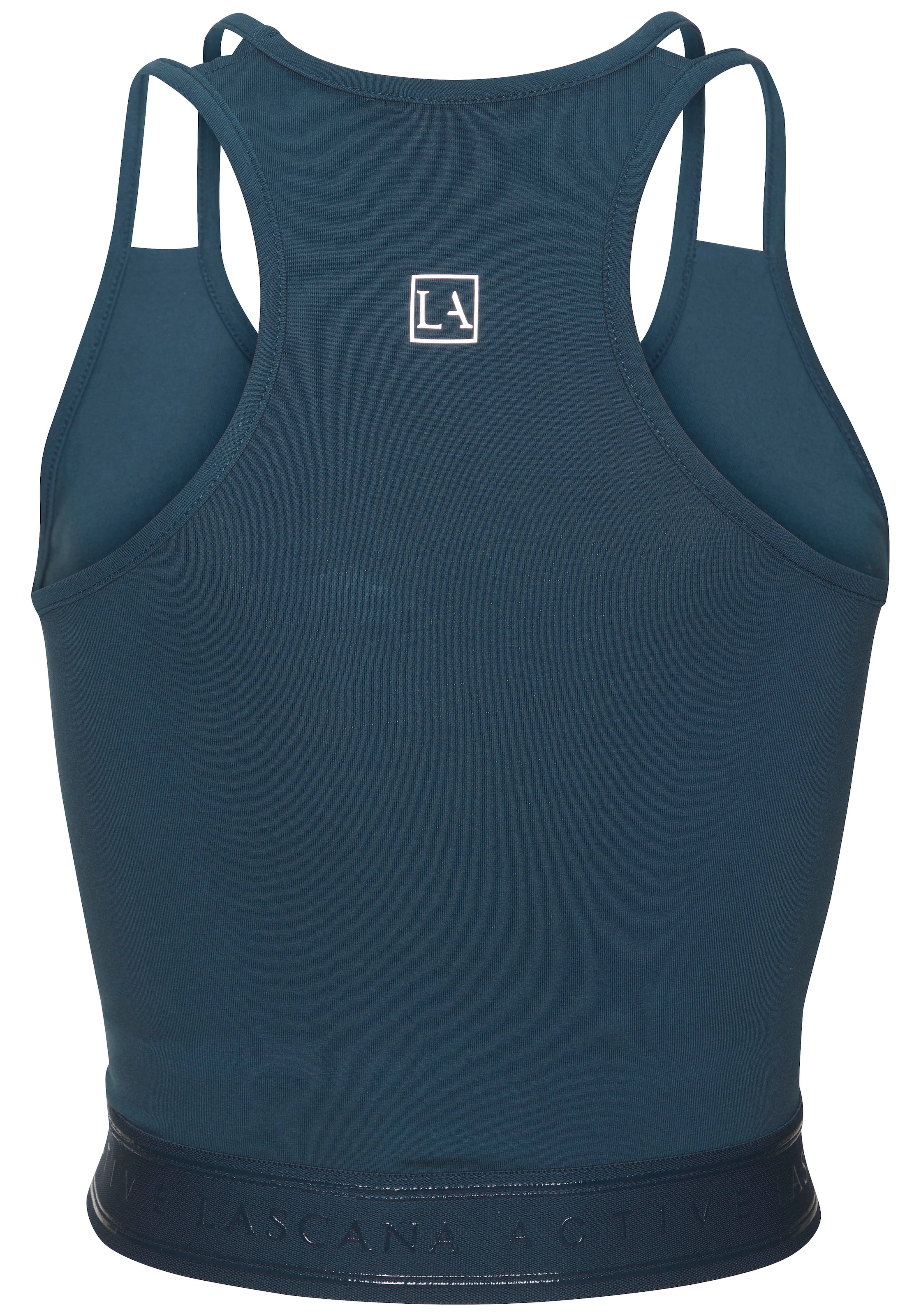 LASCANA ACTIVE Crop-Top, Sporttop mit floralem Einsatz und Racerback