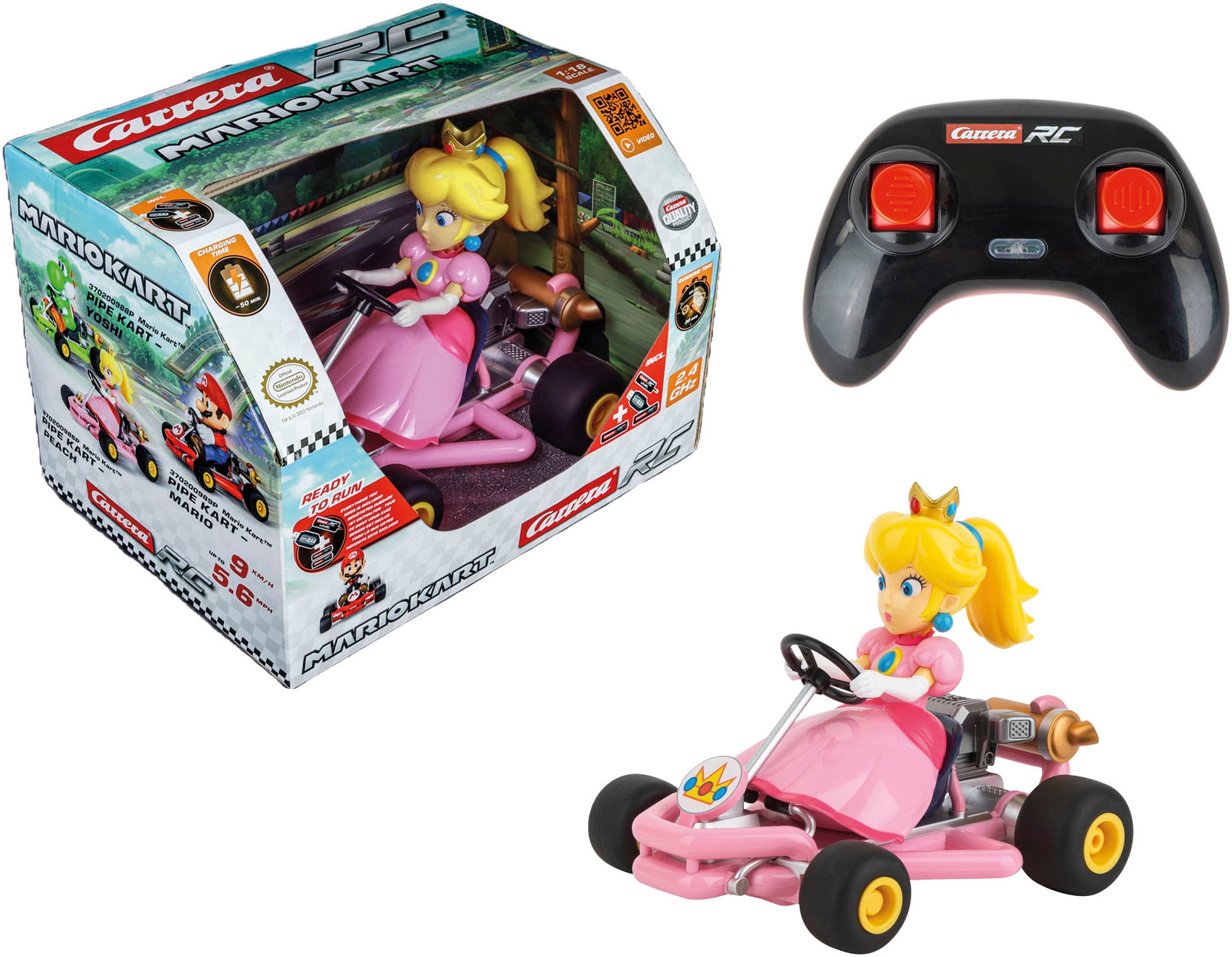 Carrera® RC-Auto »Carrera® RC Mario Kart™ - Pipe Kart, Peach, 2,4GHz«