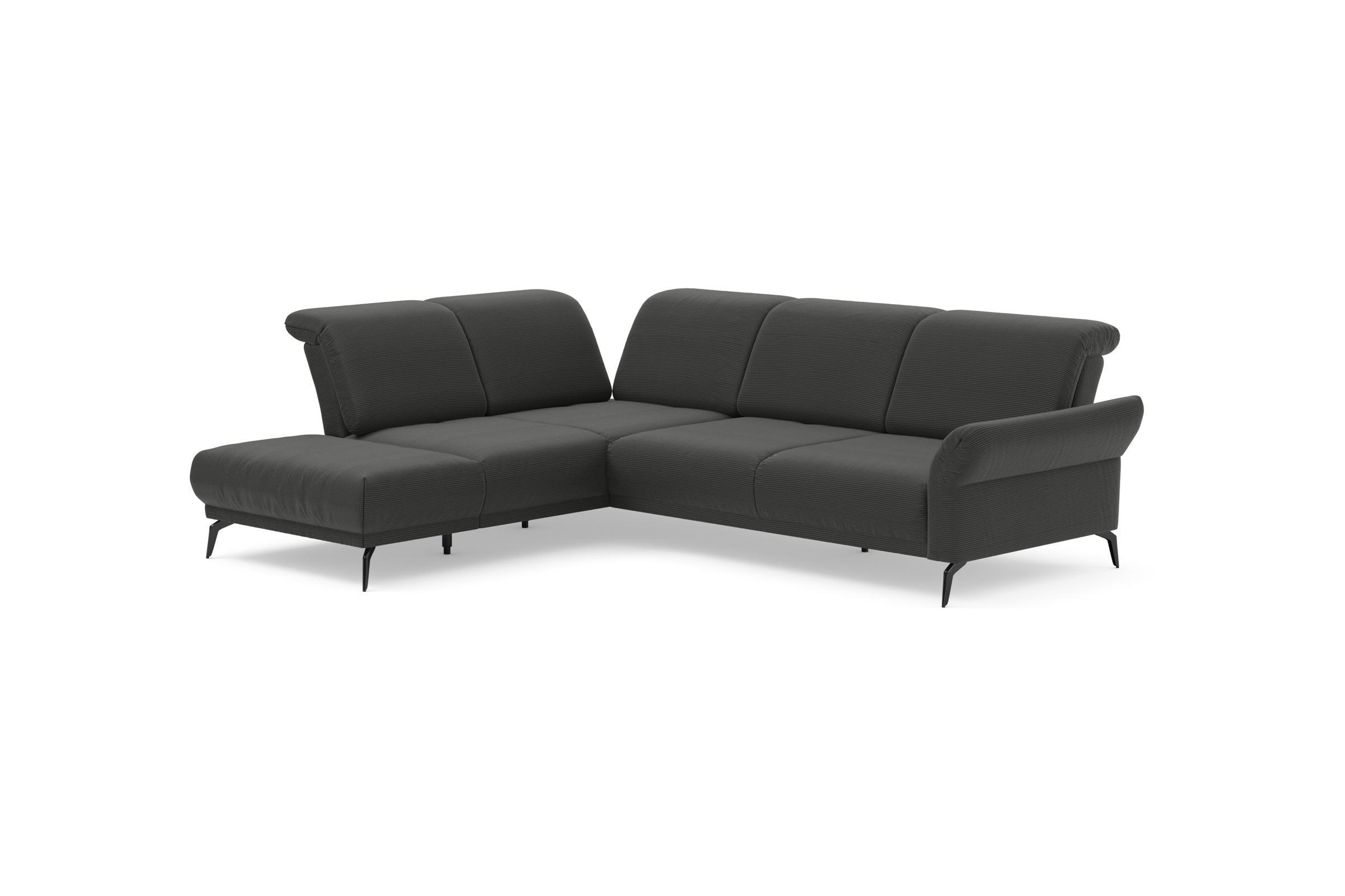 INOSIGN Ecksofa »Coco L-Form«, Sitztiefen-, Arm- und Kopfteilverstellung, Cord-Bezug, Fußhöhe 15 cm