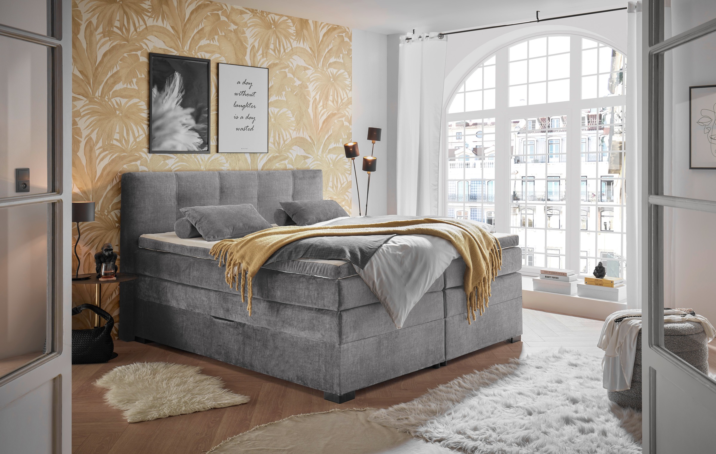 ED EXCITING DESIGN Boxspringbett »Fanes mit Komforteinstiegshöhe von 73cm«, günstig online kaufen