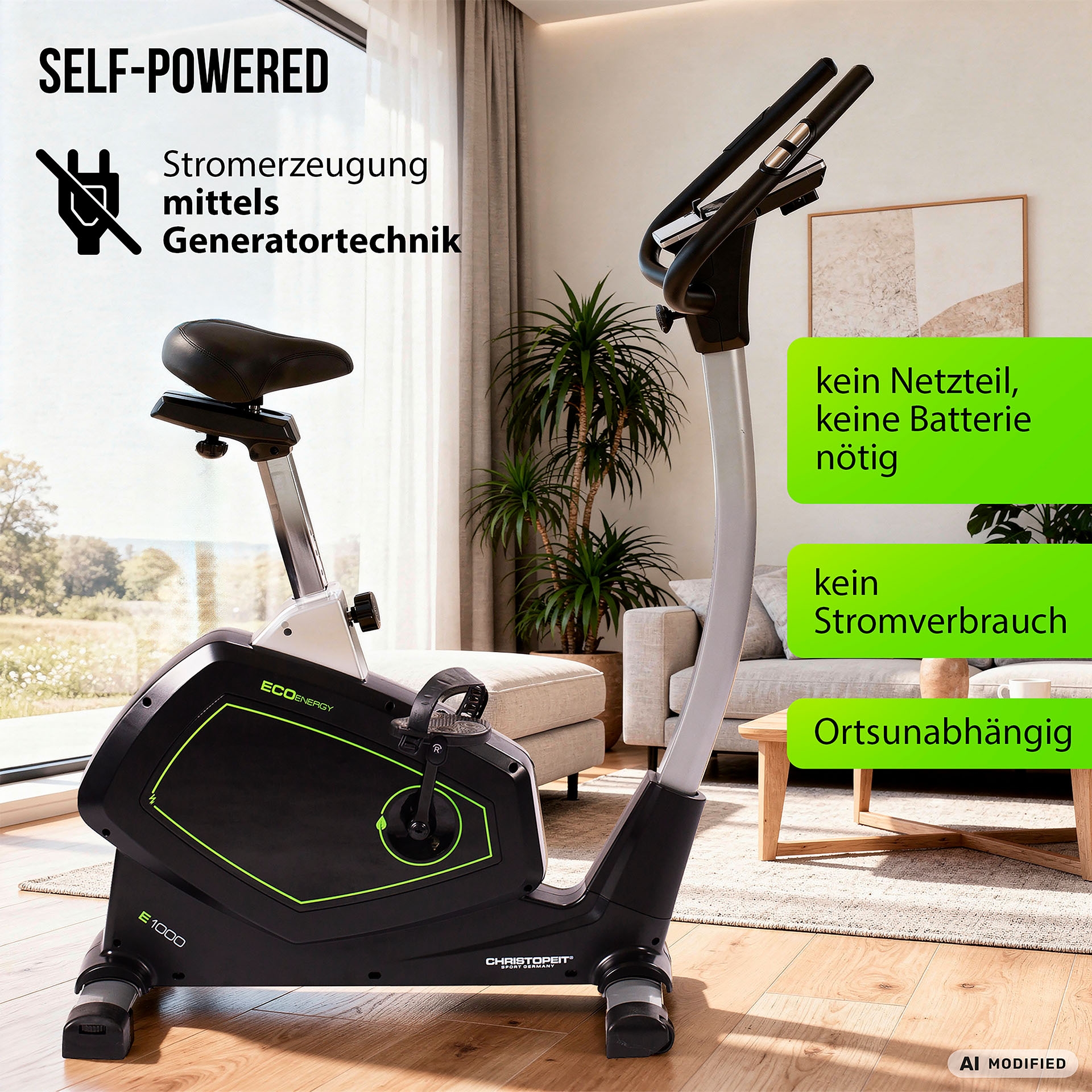 Christopeit Sport® Ergometer »Eco 1000« 150 kg max. Benutzergewicht, Fahrrad, 24 Widerstandsstufen