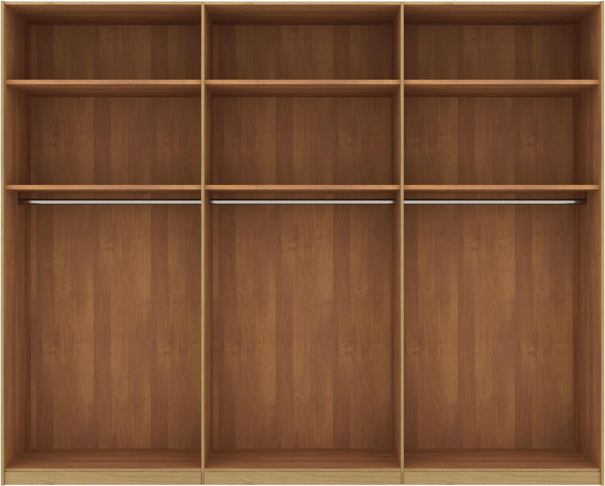 Musterring Schwebetürenschrank »Savona, Kleiderschrank, Schrank, Garderobe, mit Schiebetüren«, (Teilmassiv Bianco-Eiche, mit Spiegel oder Glas, MADE IN GERMANY), Türen Bianco-Eiche massiv, Spiegel-/Glastüren, eingelegte Chromleiste