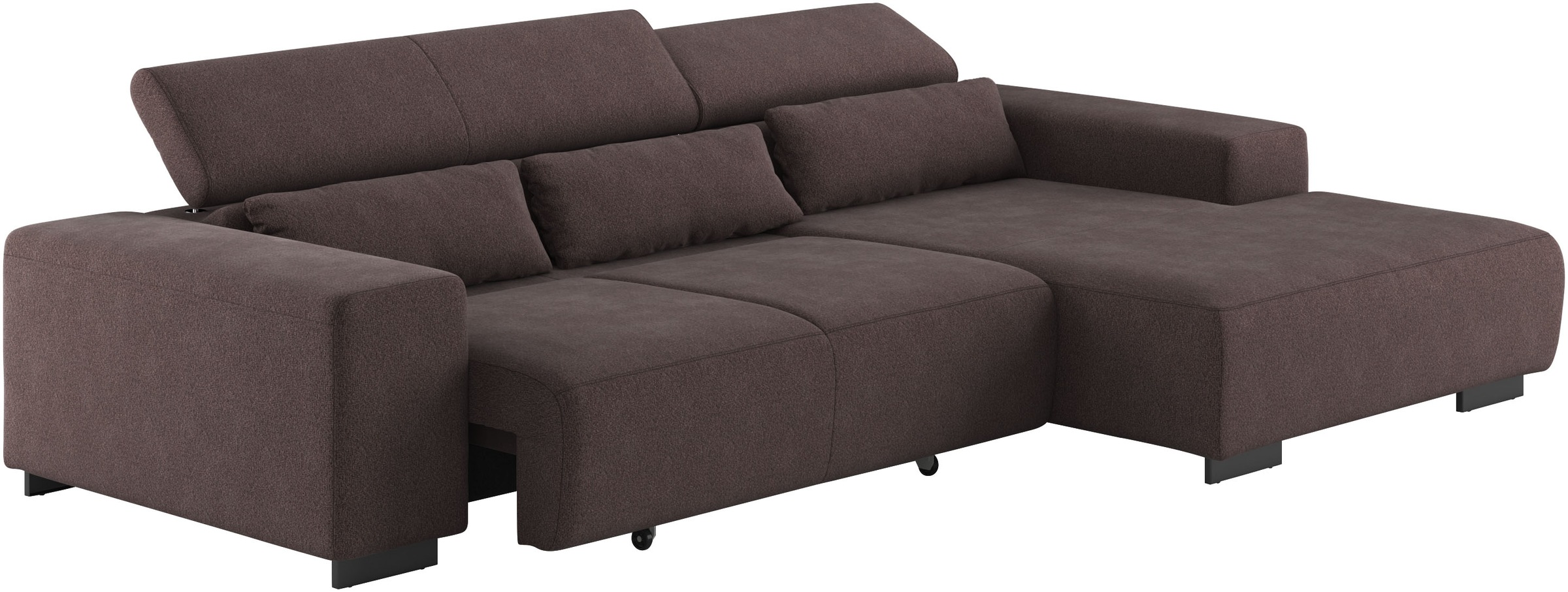 COTTA Ecksofa »Side L-Form, mit Kopfteilverstellung & 3 Nierenkissen«, optional motorische Sitztiefenverstellung
