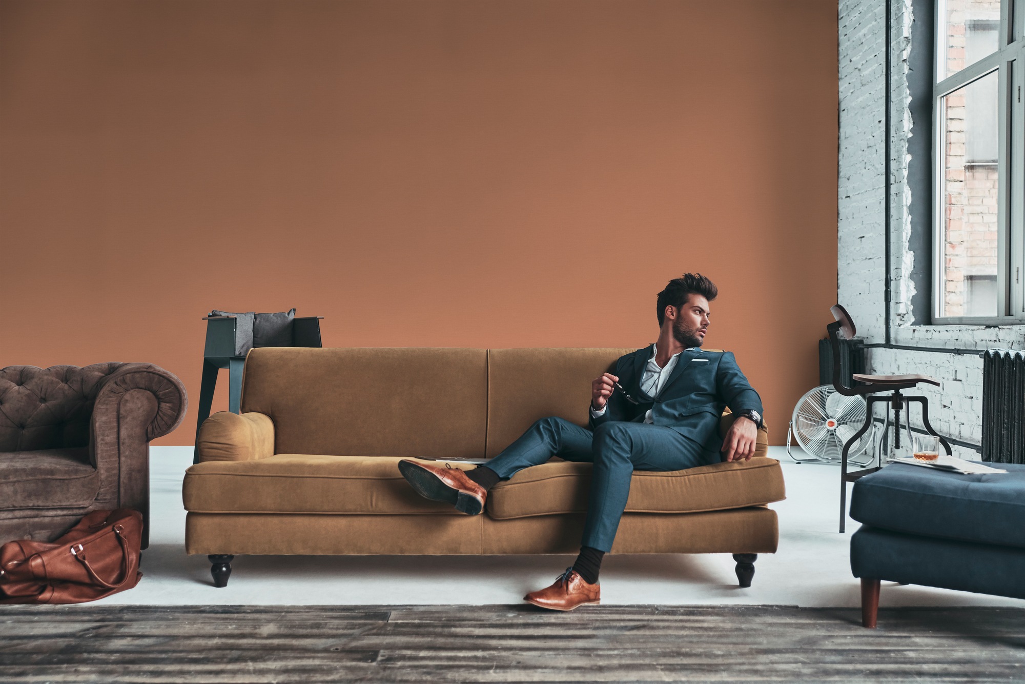 Bricoflor Terracotta Tapete Einfarbig Uni Vliestapete in Rot Braun Ideal fü günstig online kaufen
