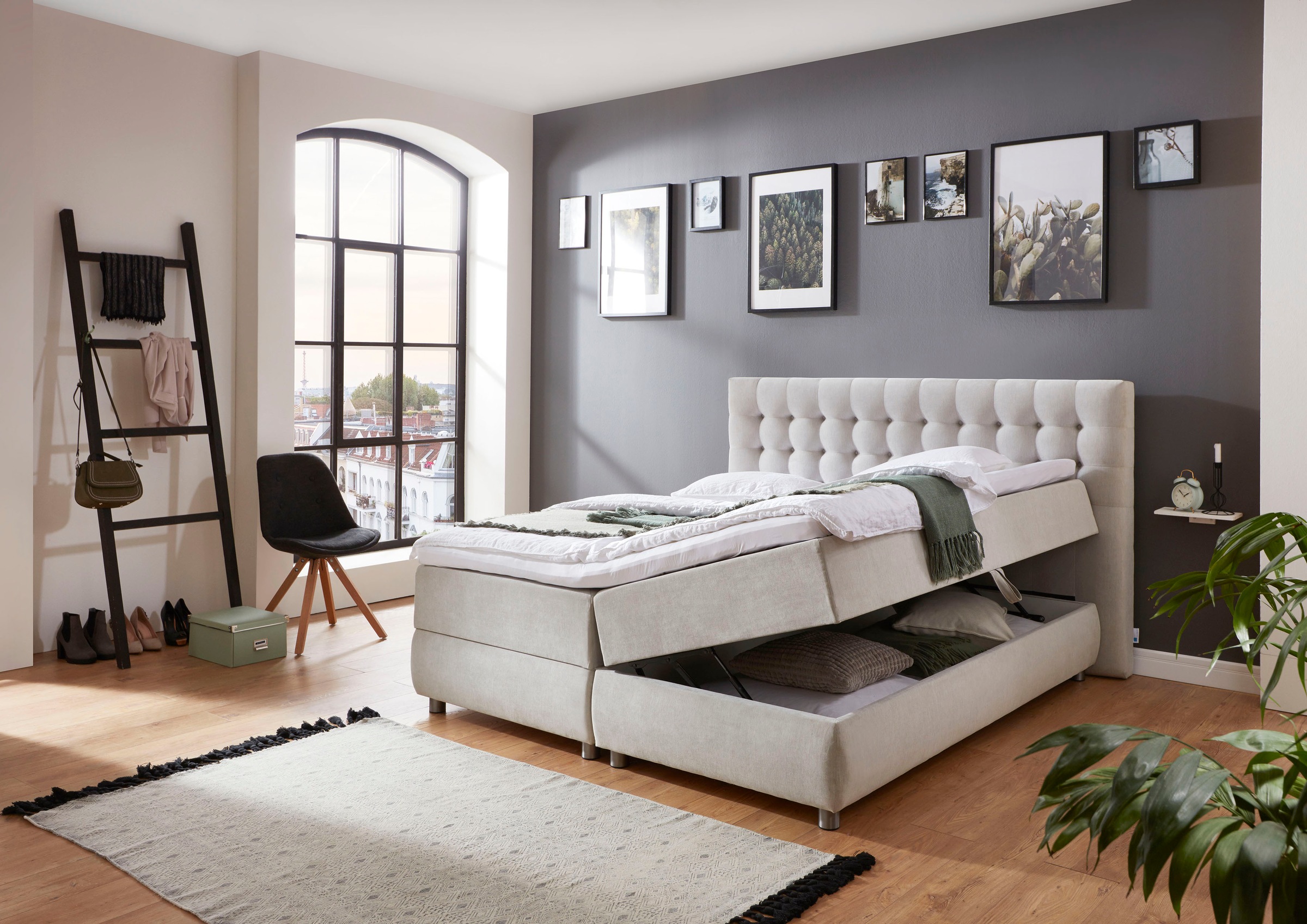 ATLANTIC home collection Boxspringbett »Tina« mit Bettkasten und Topper, au günstig online kaufen