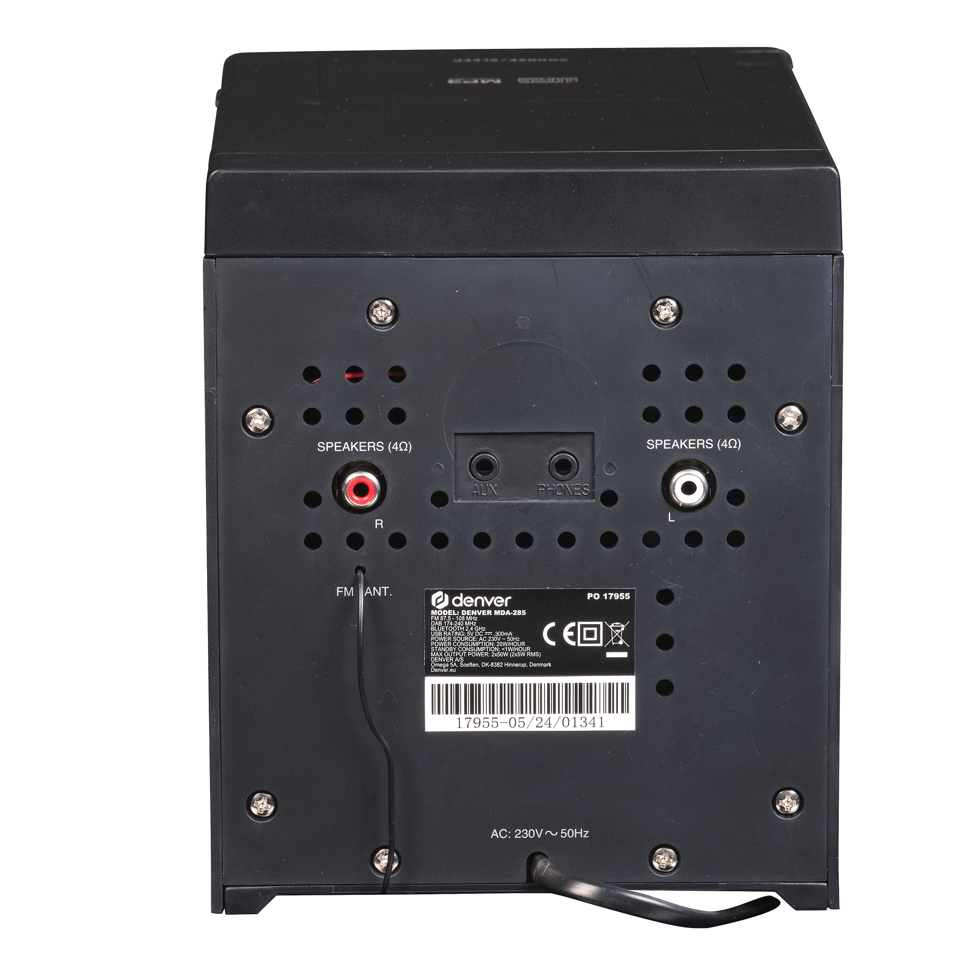 Denver Stereoanlage »Denver DAB/FM-Musiksystem mit Bluetooth, CD-Player und USB«, (Bluetooth Digitalradio (DAB+)-FM-Tuner 5,00 W)