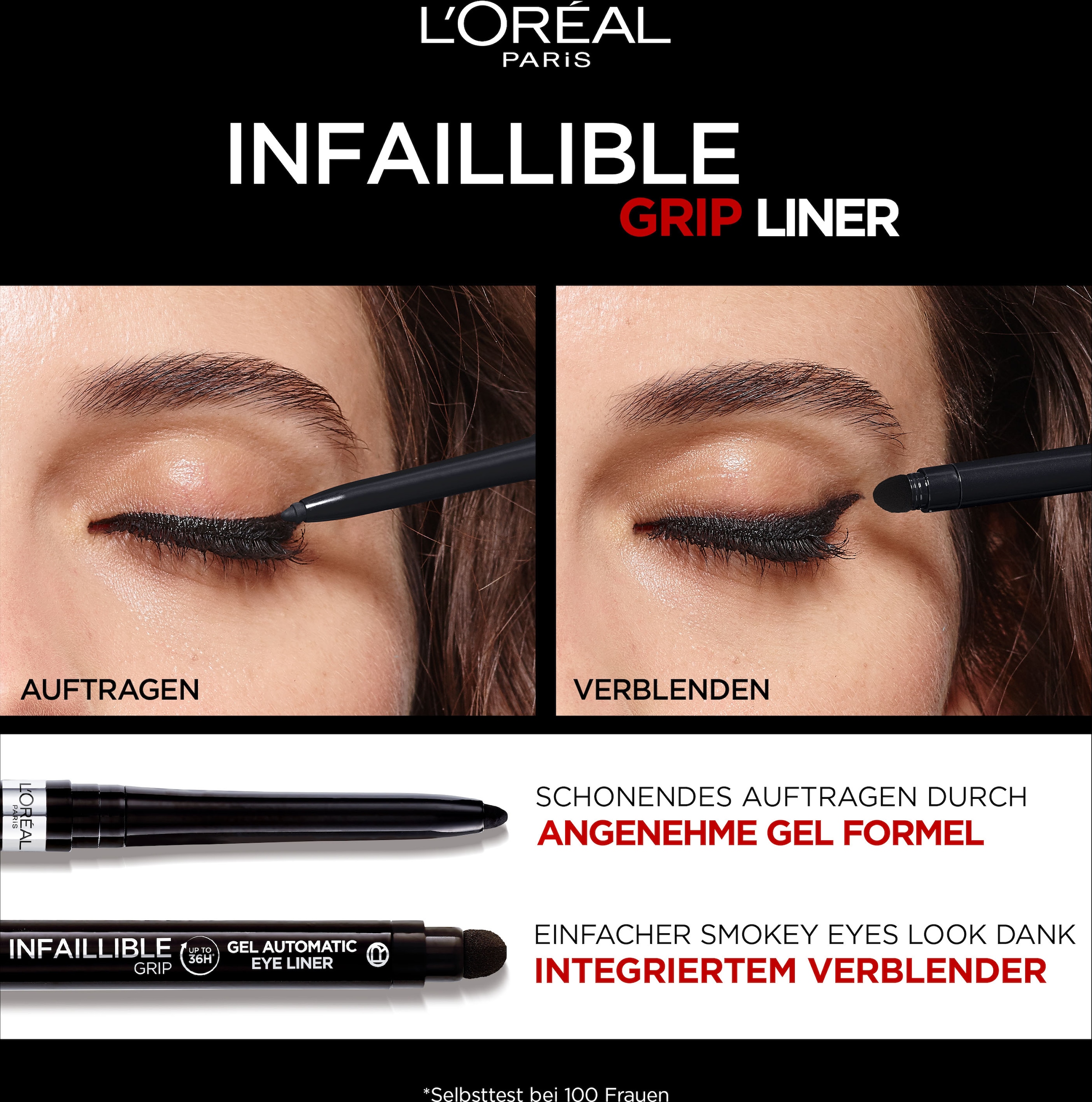 L'ORÉAL PARIS Eyeliner »Infallible Automatic Grip«, mit ausdrucksstarken Ergebnissen