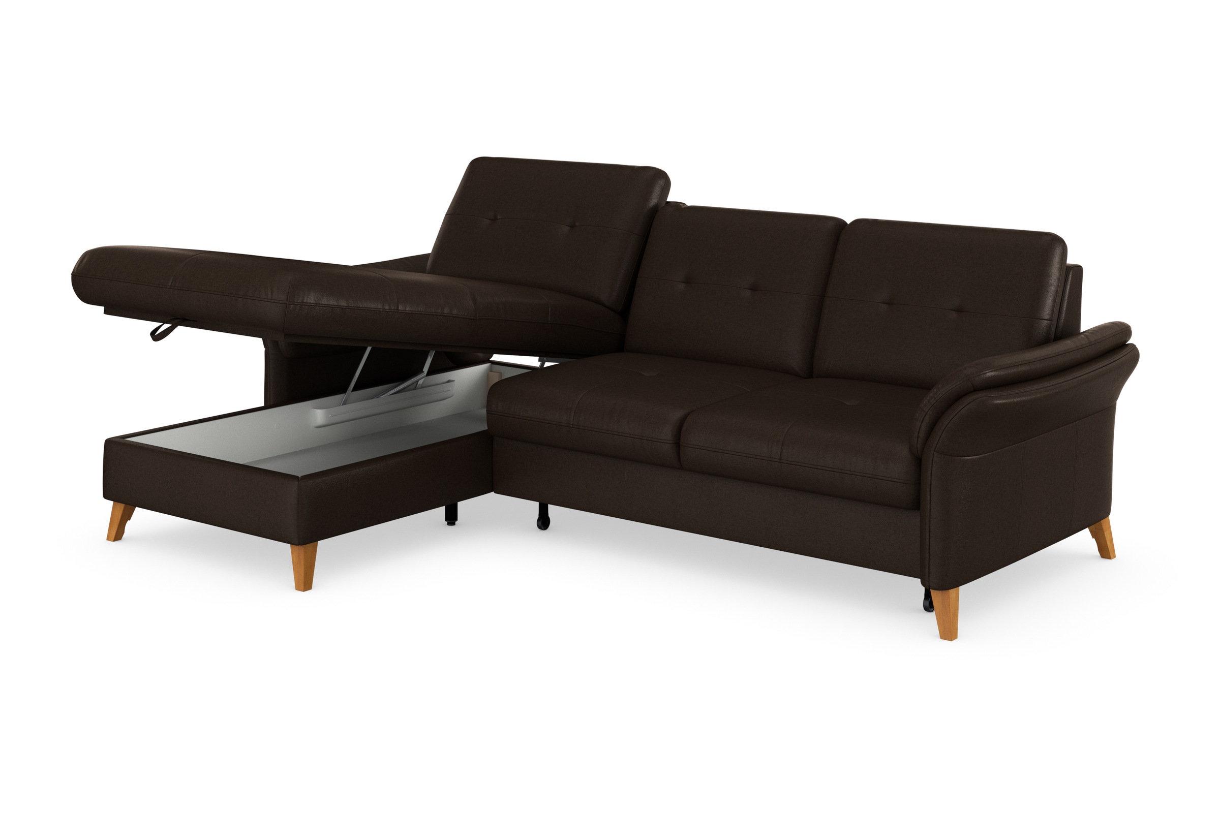 sit&more Ecksofa »Göteborg«, Sitztiefenverstellung und Federkern, wahlweise mit Bettfunktion