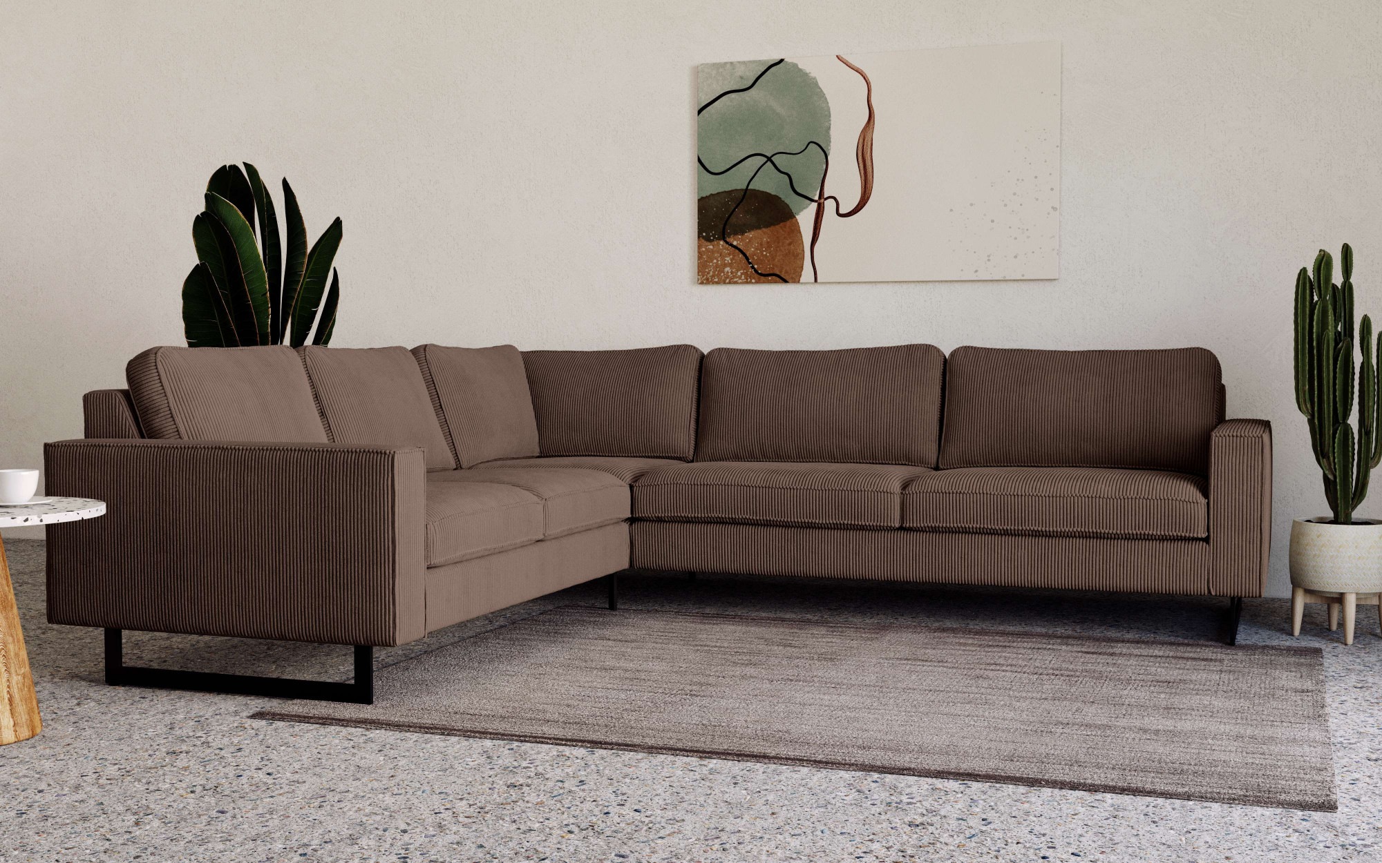 PLACES OF STYLE Ecksofa »Pinto, XXL, 250/290 cm, langer Schenkel, Ottomane« günstig online kaufen