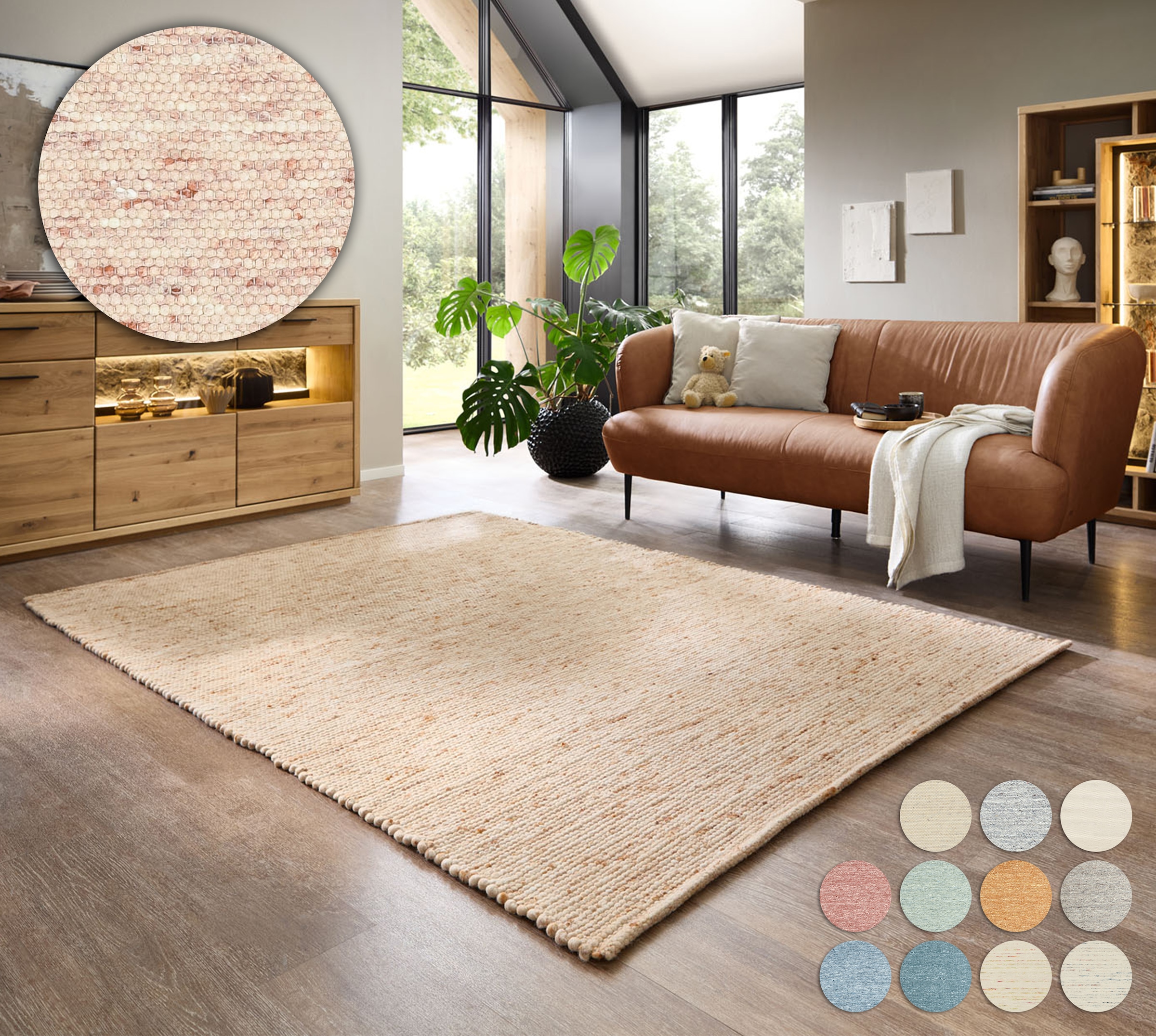 my home Wollteppich »Pirker«, rechteckig, 12 mm Höhe, Wendeteppich, meliert günstig online kaufen