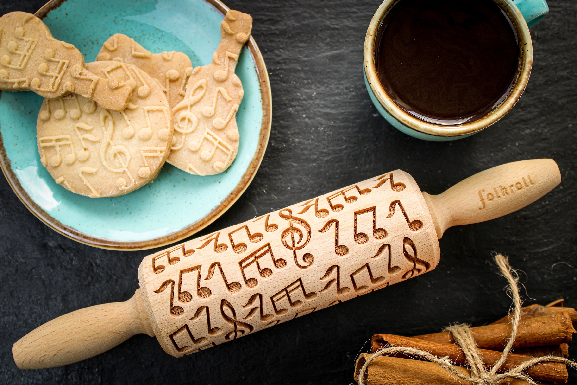 folkroll Teigroller »3D-Motiv-Teigrolle« Musik