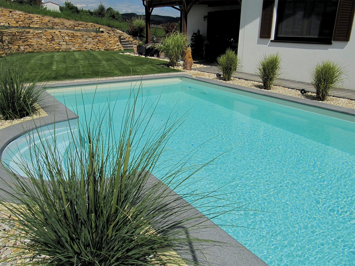 KWAD Schwimmbecken »STYROPOR®STEIN POOL ALL INCLUSIVE, BxLxH: 300x600x150 cm«, (Set), mit Römertreppe inkl. Beckenrandsteine & Poolbeleuchtung