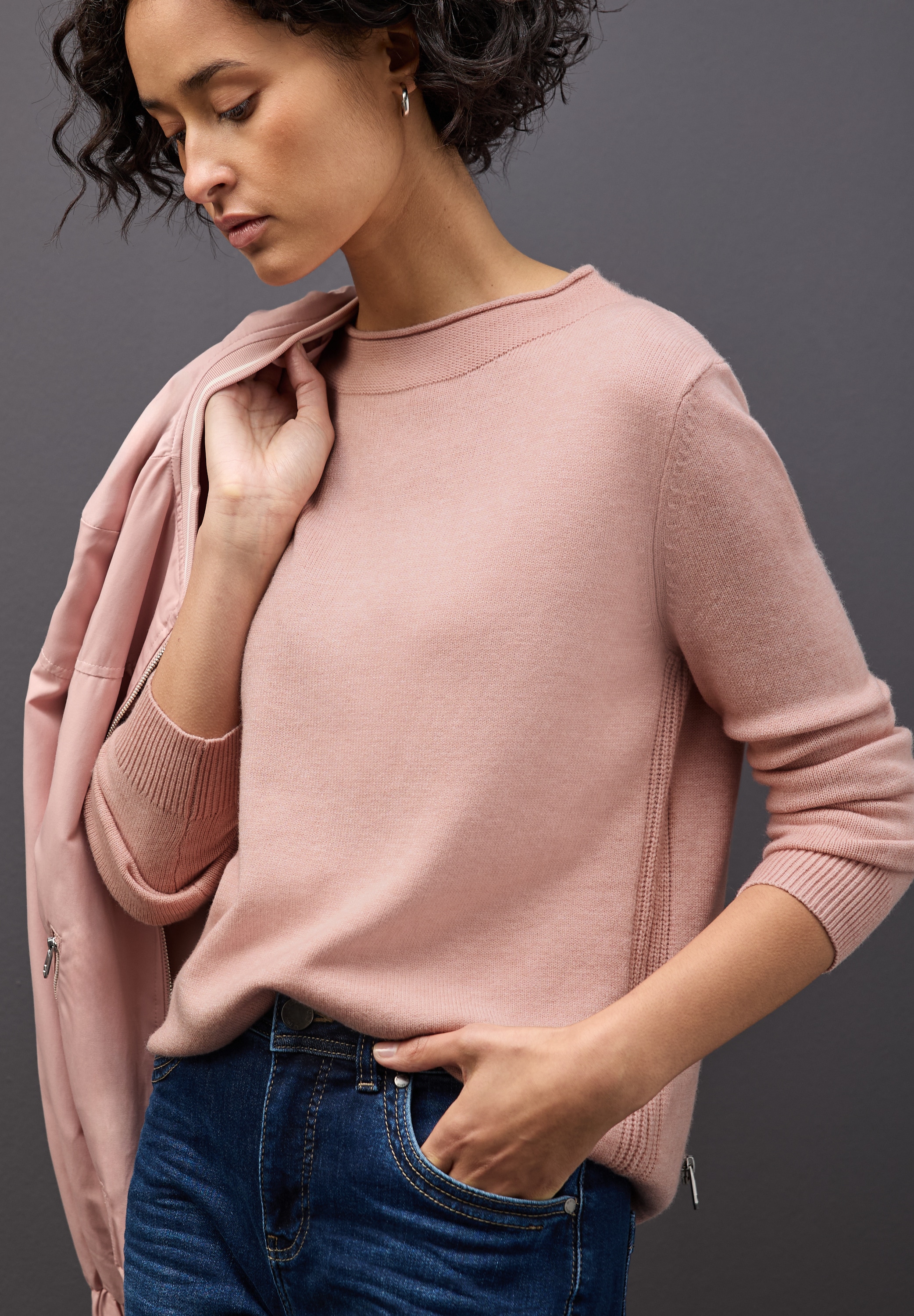 STREET ONE Strickpullover, mit feiner Rollkante