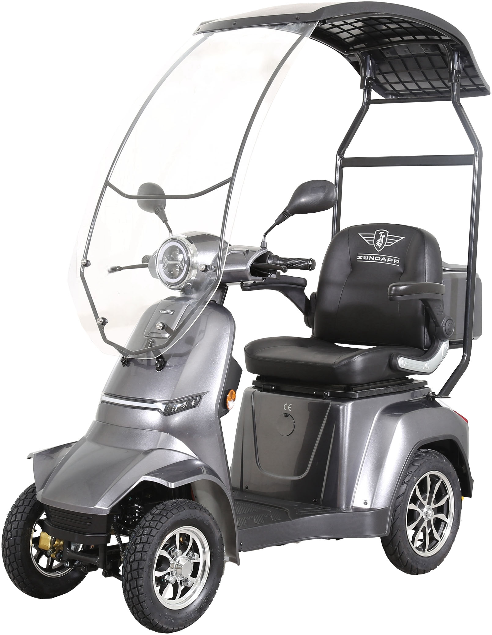 Zündapp Elektromobil »Zündapp Volt 1000W 20 km/h inkl. Topcase und Dach dunkelgrau«, Topcase, Dach
