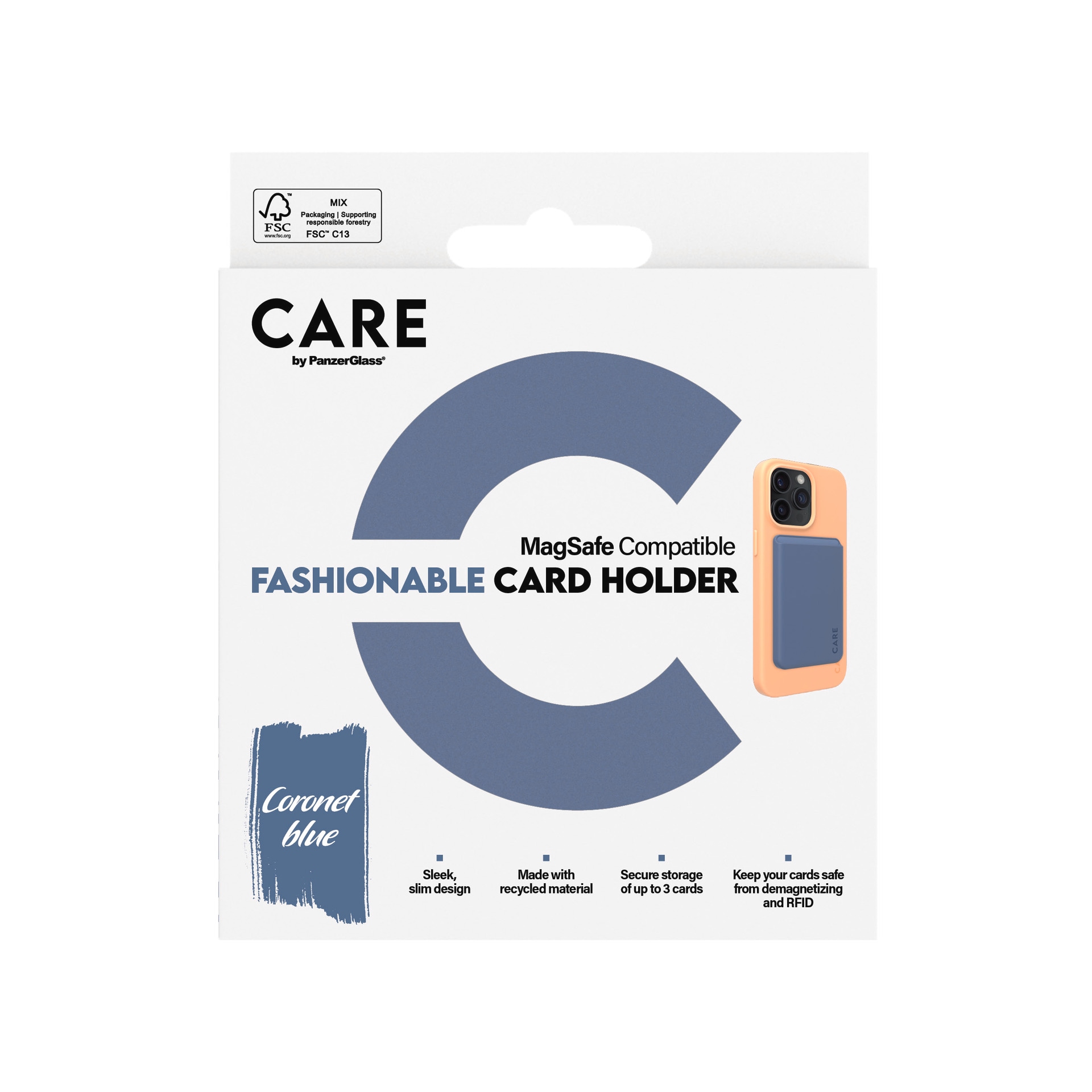 CARE by PanzerGlass Etui »Fashionable Card Holder mit MagSafe für Apple iPhone«, iPhone 12-iPhone 13-iPhone 14, Kartenhalter, Schutzhülle, MagSafe Case, Schutzcase, stoßfest