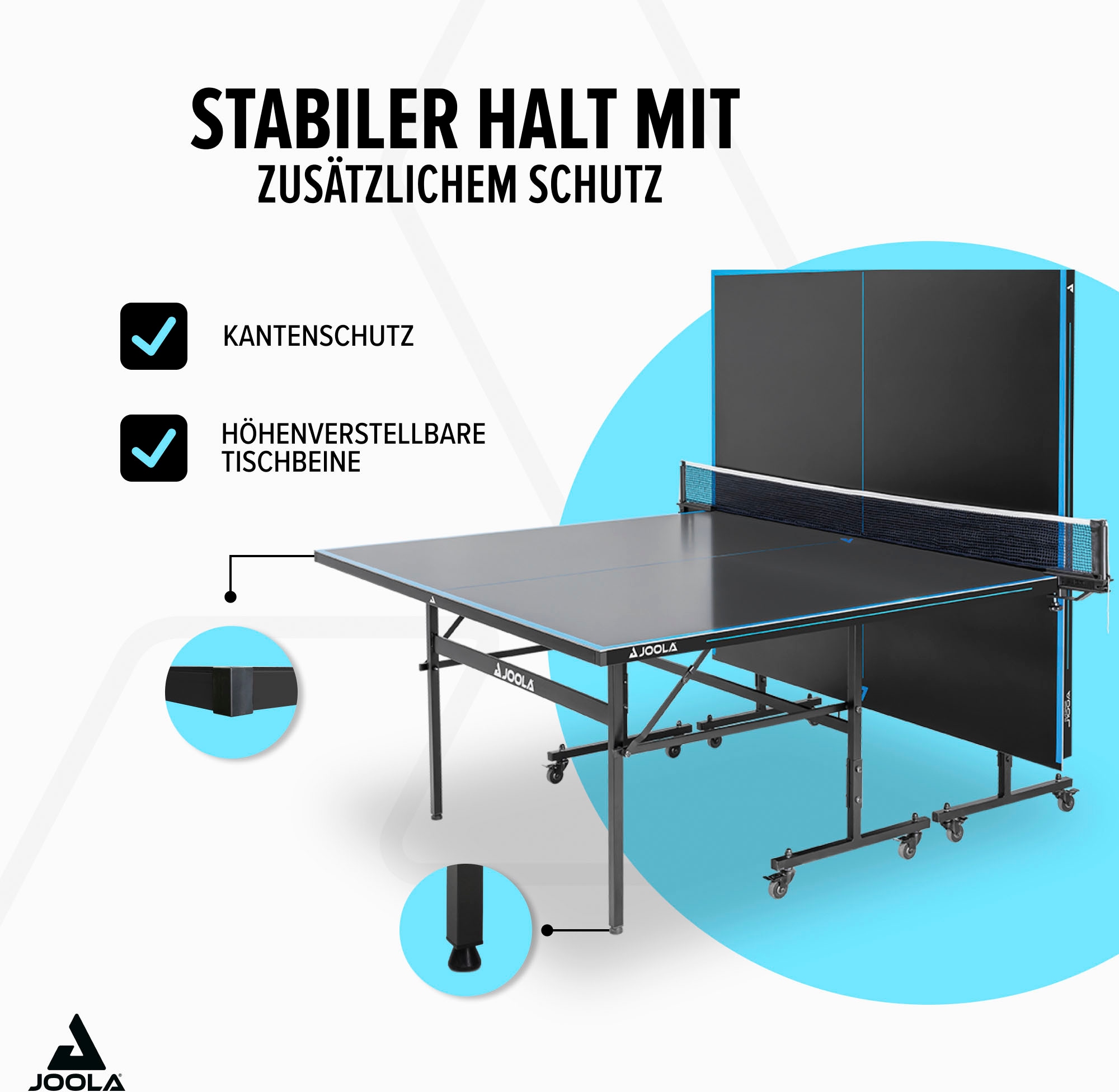 Joola Tischtennisplatte »Outdoor J100A«, (Packung), wetterfest, klappbares Untergestell, inkl. Netz