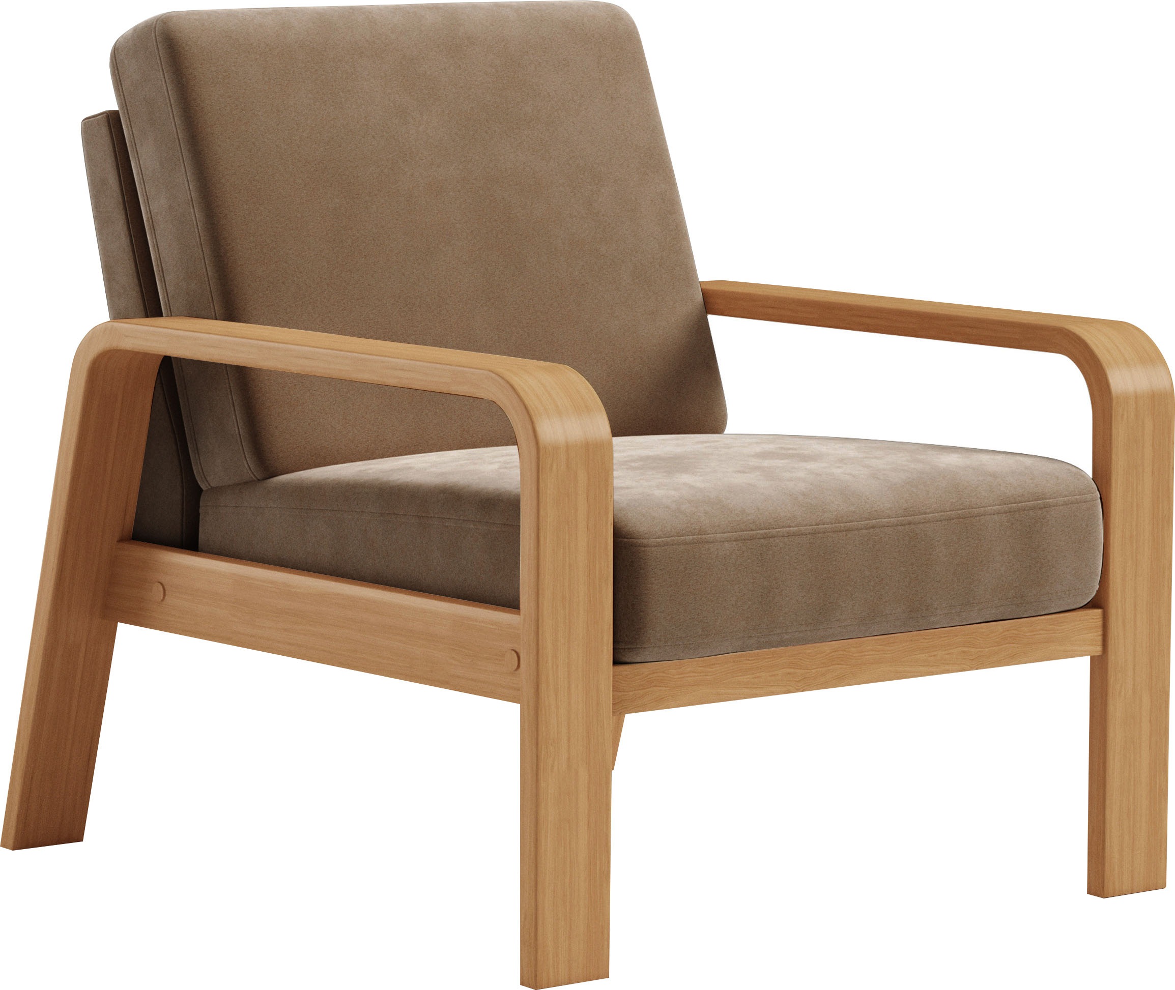 sit&more Sessel »Kolding«, Armlehnen aus eichefarbigem Buchenholz, verschiedene Bezüge und Farben