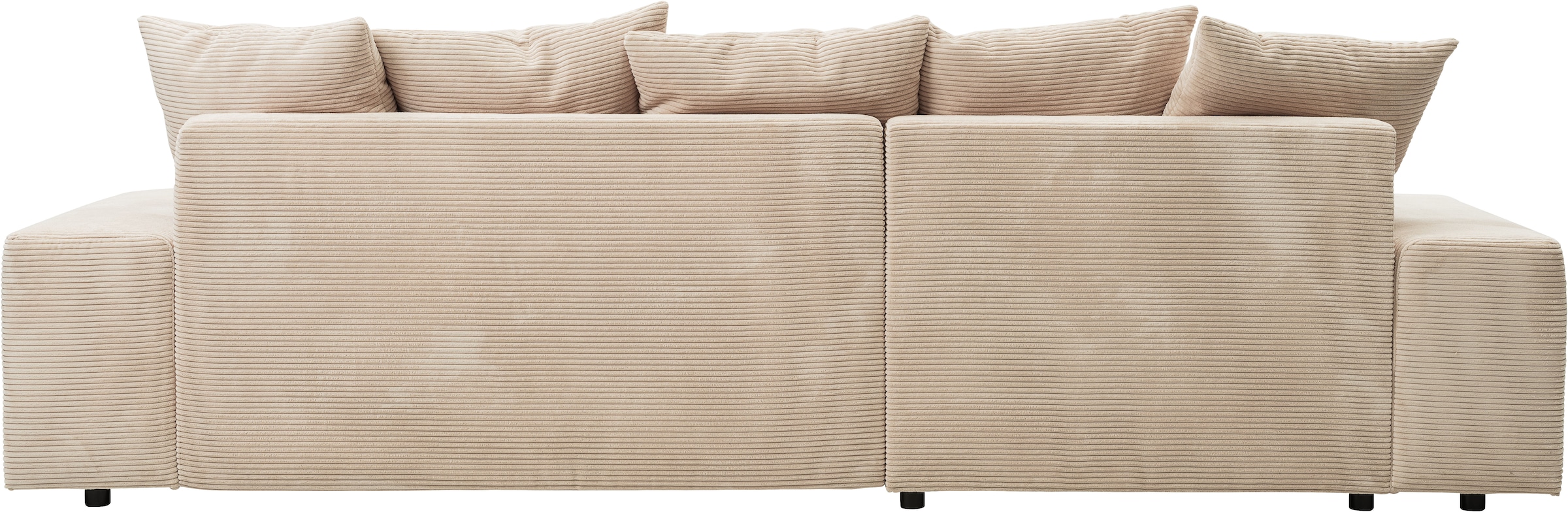WERK2 Ecksofa »Riwa, modernes Sofa zum Kuscheln und Entspannen, Breite 300cm, L-Form«, Trendiges Ecksofa mit vielen Kissen, Schlaffunktion & Bettkasten