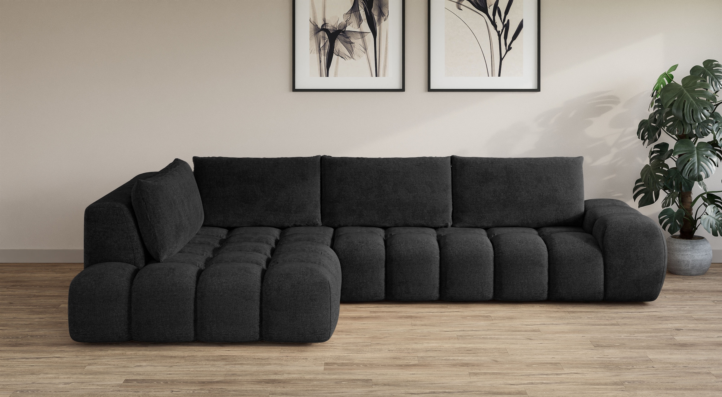 OTTO home Ecksofa »AZITA L-Form, XXL 352 cm Designsofa in Bubble-Opitk« los günstig online kaufen