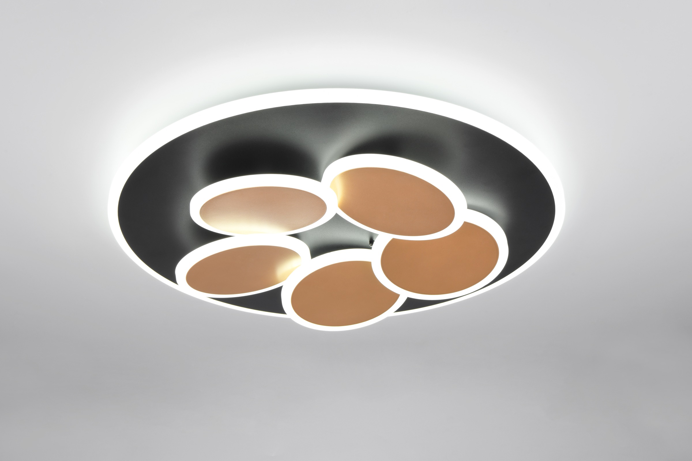 TRIO Leuchten LED Deckenleuchte »MANDALA, LED Deckenlampe mit Fernbedienung, dimmbar CCT Nachtlicht«, 1 flammig, Leuchtmittel LED-Board | LED fest integriert, Memory- und Timerfunktion 4200 Lumen warm- bis kaltweiß 2700-6500K 35W