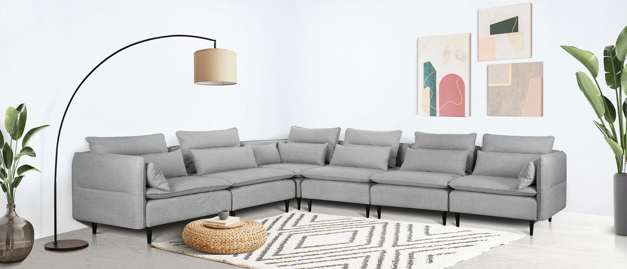 andas Ecksofa »ALVIK L-Form« zusammengesetzt aus Modulen, erweiterbar mit M günstig online kaufen