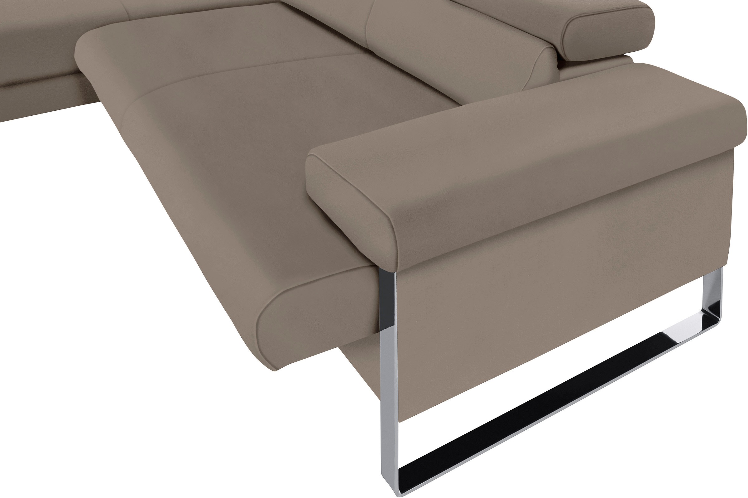 W.SCHILLIG Ecksofa »finn, toller Sitzkomfort, L-Form, hochwertige Verarbeitungsdetails«, German Design Award 2016, Fußgestell Chrom glänzend, Breite 281 cm