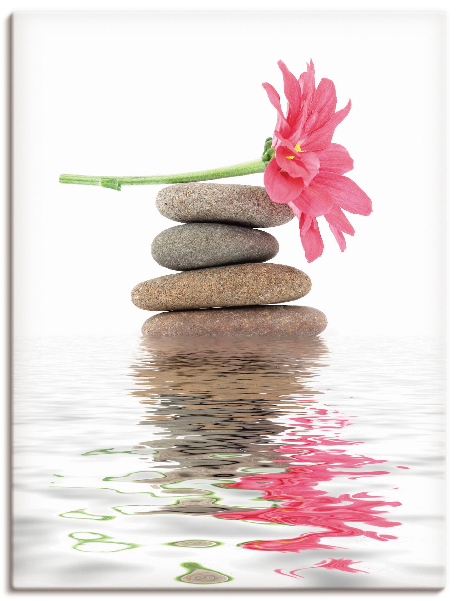 Artland Wandbild »Zen Spa Steine mit Blumen I« Zen 1 Stk. tlg. als Leinwand günstig online kaufen