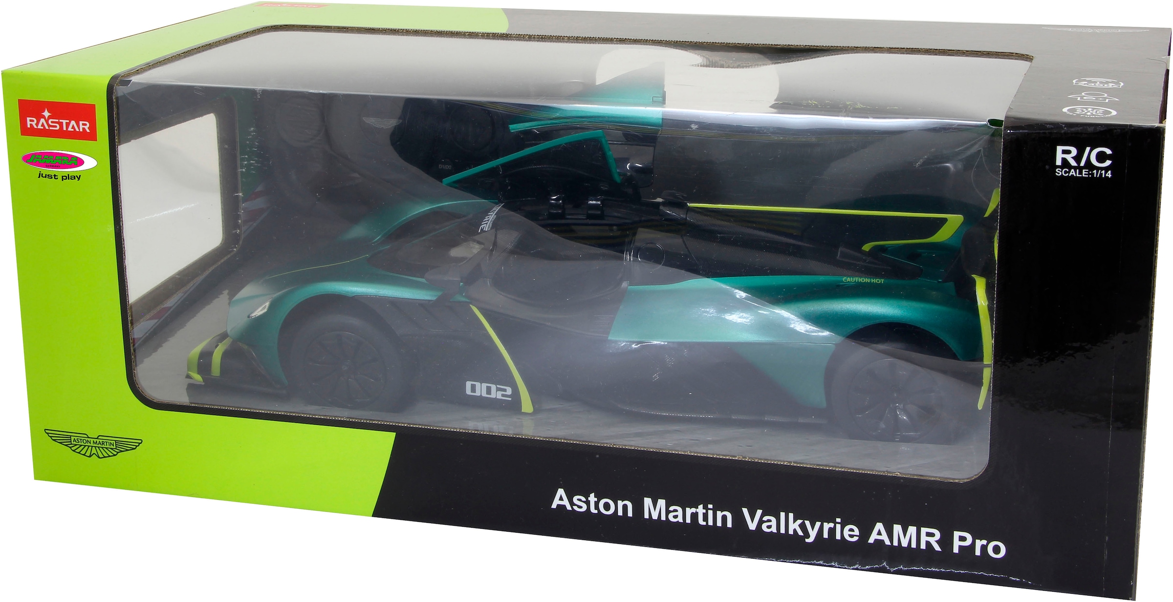 Jamara RC-Auto »Aston Martin Valkyrie AMR Pro, dunkelgrün, 2,4GHz, Tür manuell«, mit LED Beleuchtung