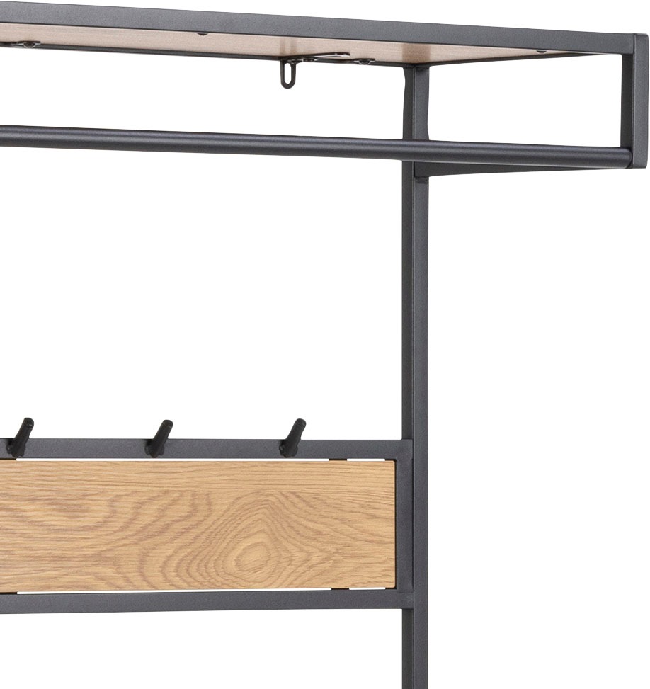 ACTONA GROUP Garderobenständer, (1 St., 1), Metallgestell im Industrie-Look, 3 Einlegeböden, 5 Haken, Breite 77 cm