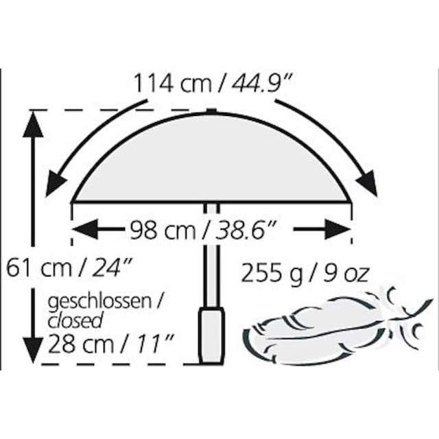 »light kaufen mit trek«, günstig EuroSCHIRM® Taschenregenschirm Kompass integriertem
