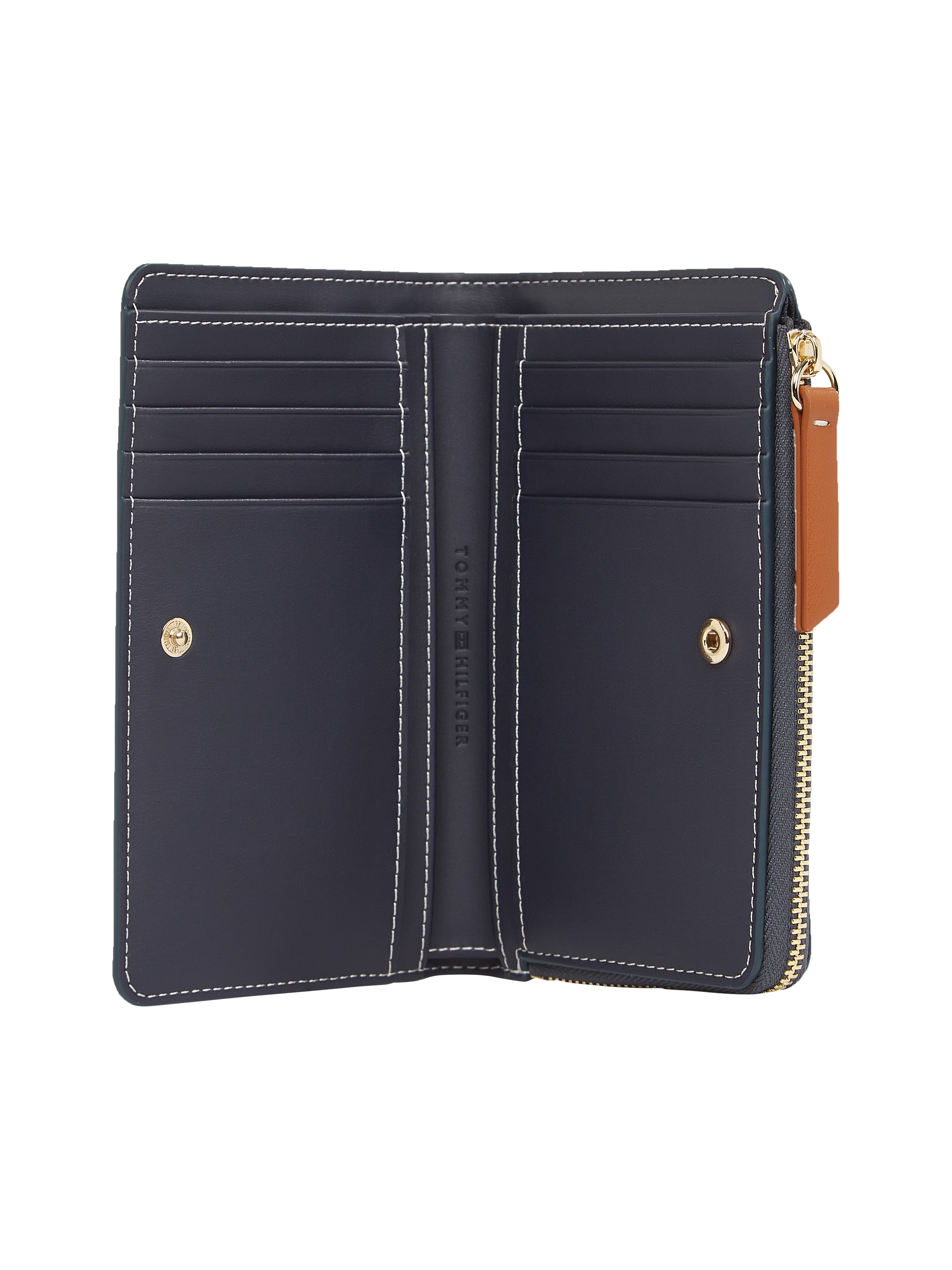 Tommy Hilfiger Geldbörse »TH MONOPLAY LEATHER MED 7 WALLET«, Damen Geldbeutel, Portemonnaie mit Allover-Logodruck