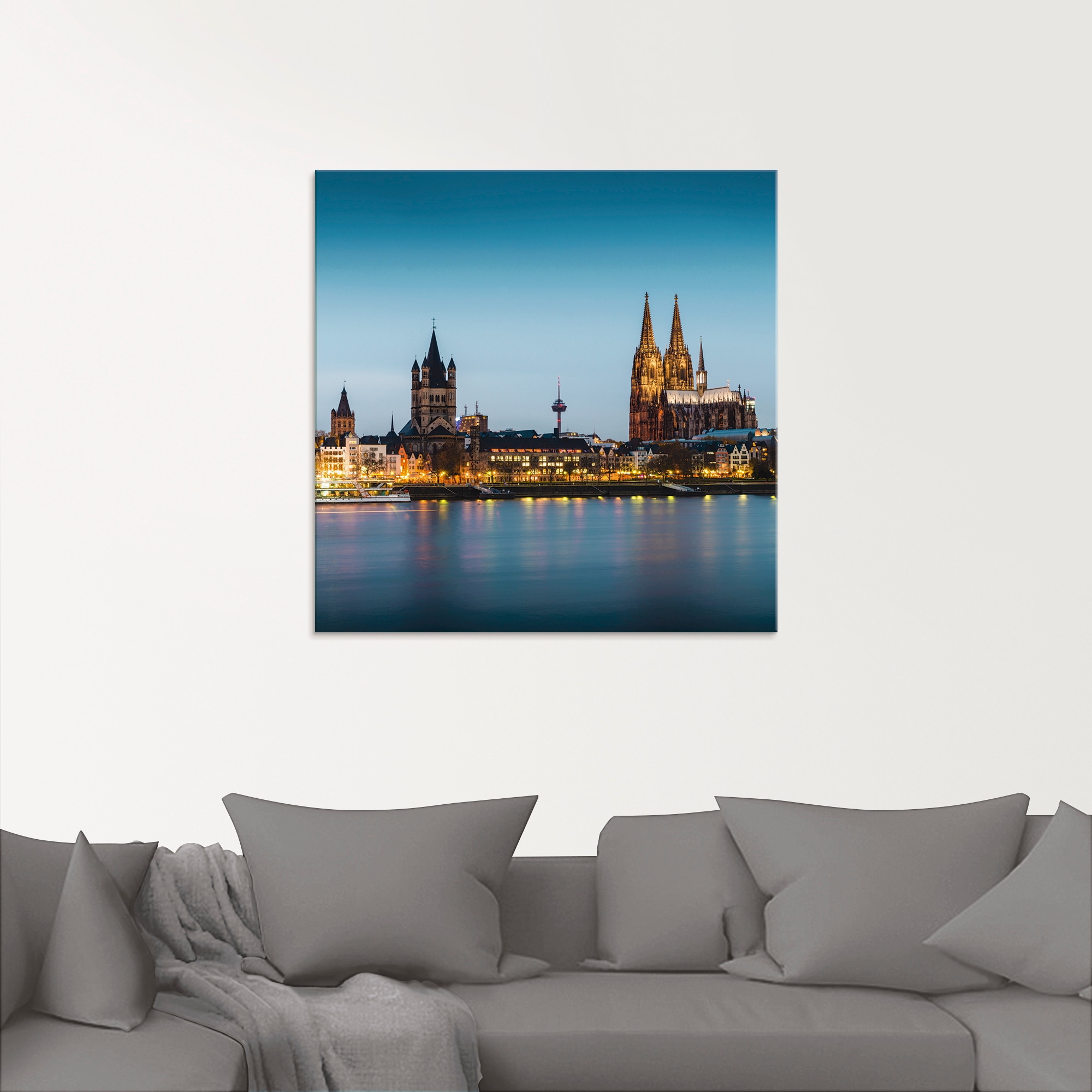 Artland Glasbild "Köln Rheinpromenade", Deutschland, (1 St.), in verschiede günstig online kaufen