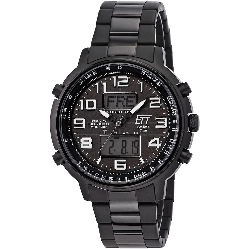 ETT Funk-Multifunktionsuhr »Hunter II, EGS-11390-25M«, Armbanduhr, Herrenuhr, Datum, Solar