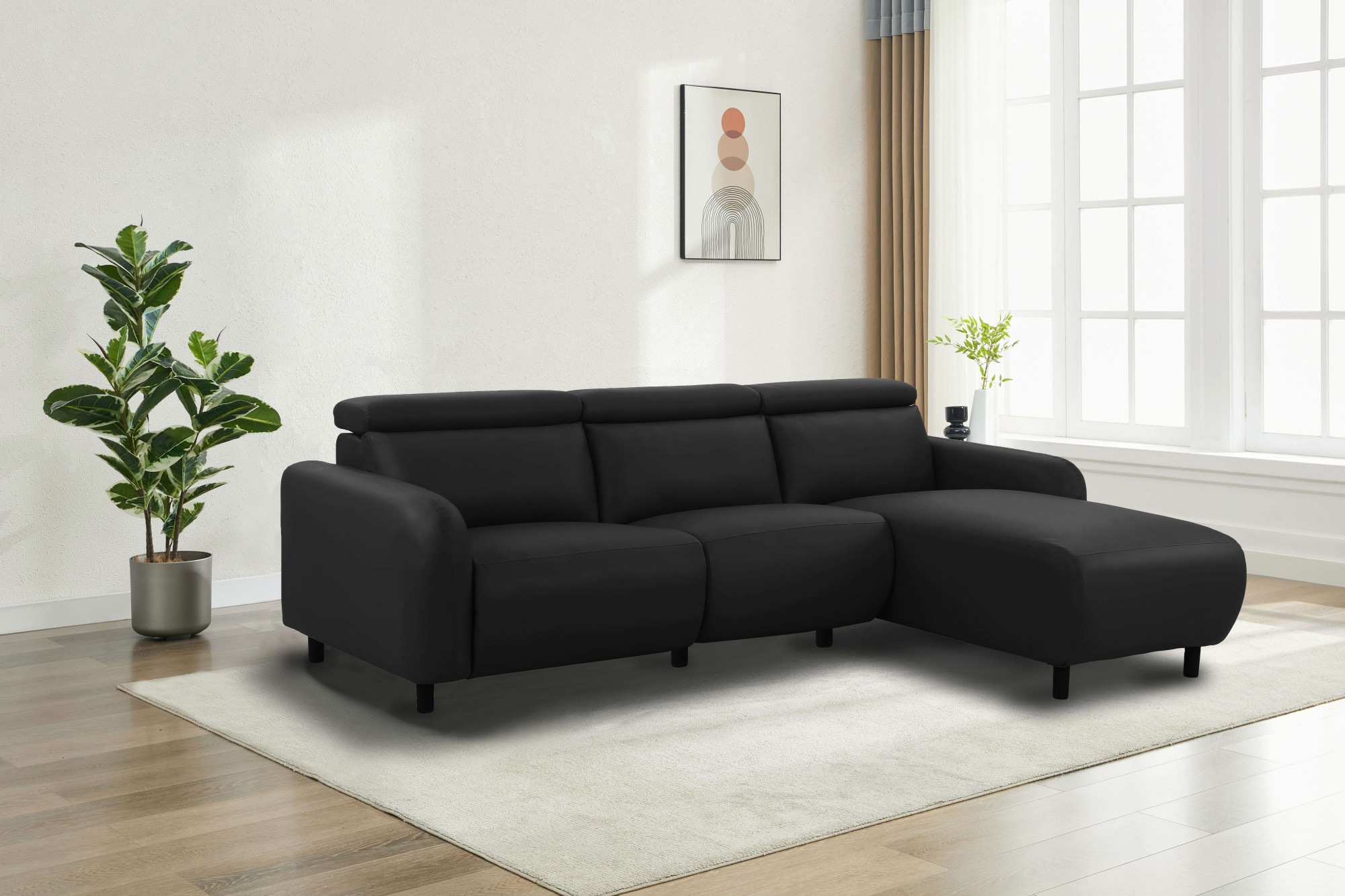 Home affaire Ecksofa »SKAANE Kunstleder, L-Form, 274 cm, manuelle u. elektrische Funktion,«, Kopfteilverstellung, Relax-und Liegefunktion, Federkernpolsterung