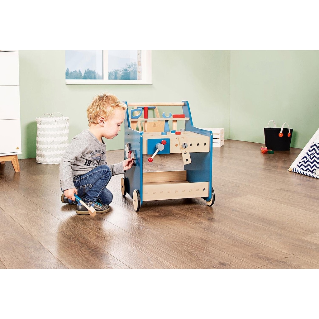 Pinolino® Spielwerkbank »Kalle, blau«, mit 4 Rollen