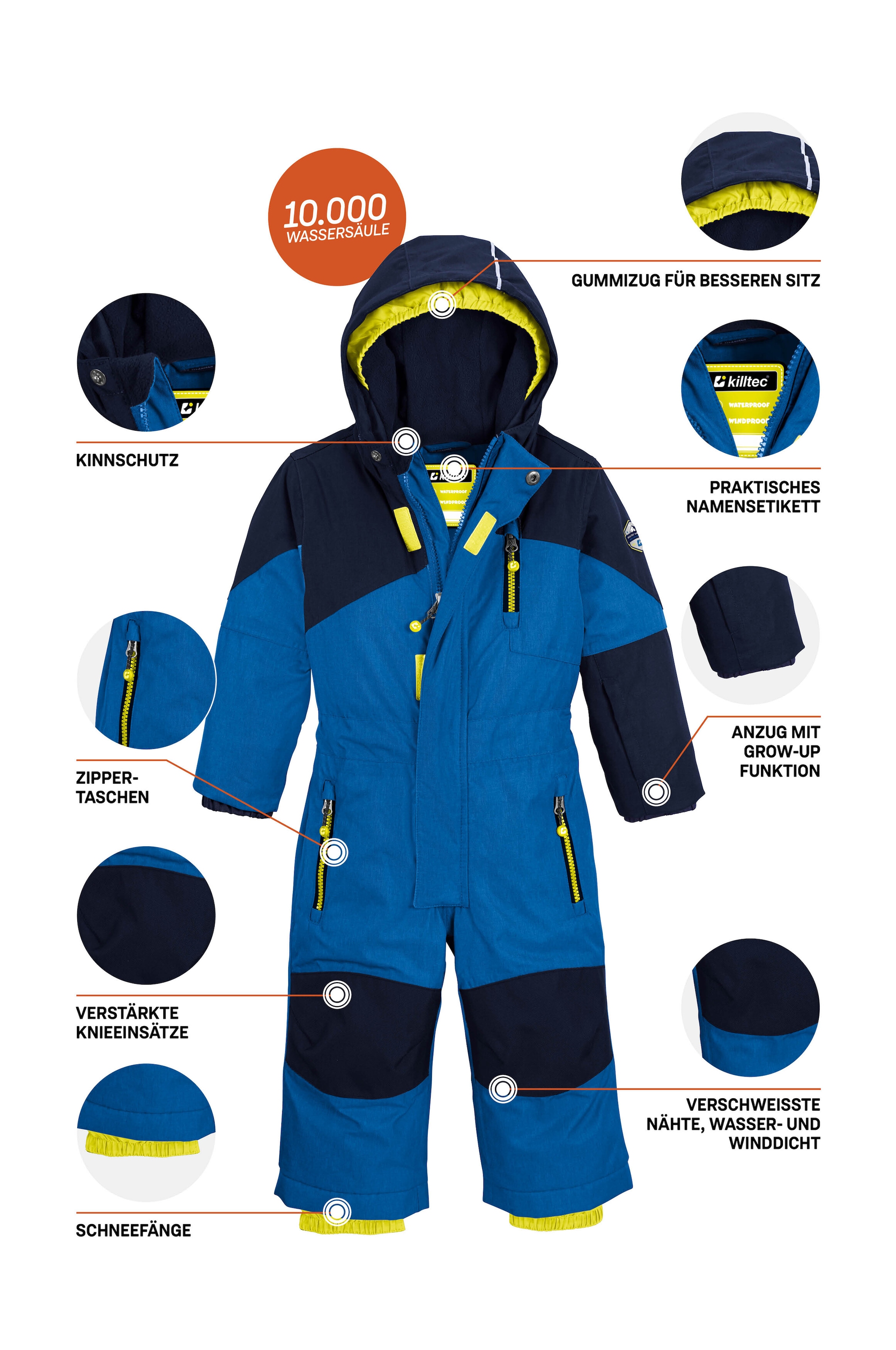 Killtec Skianzug »Kesley Mini«, Skioverall, wind-u wasserdicht, Fleece Innen