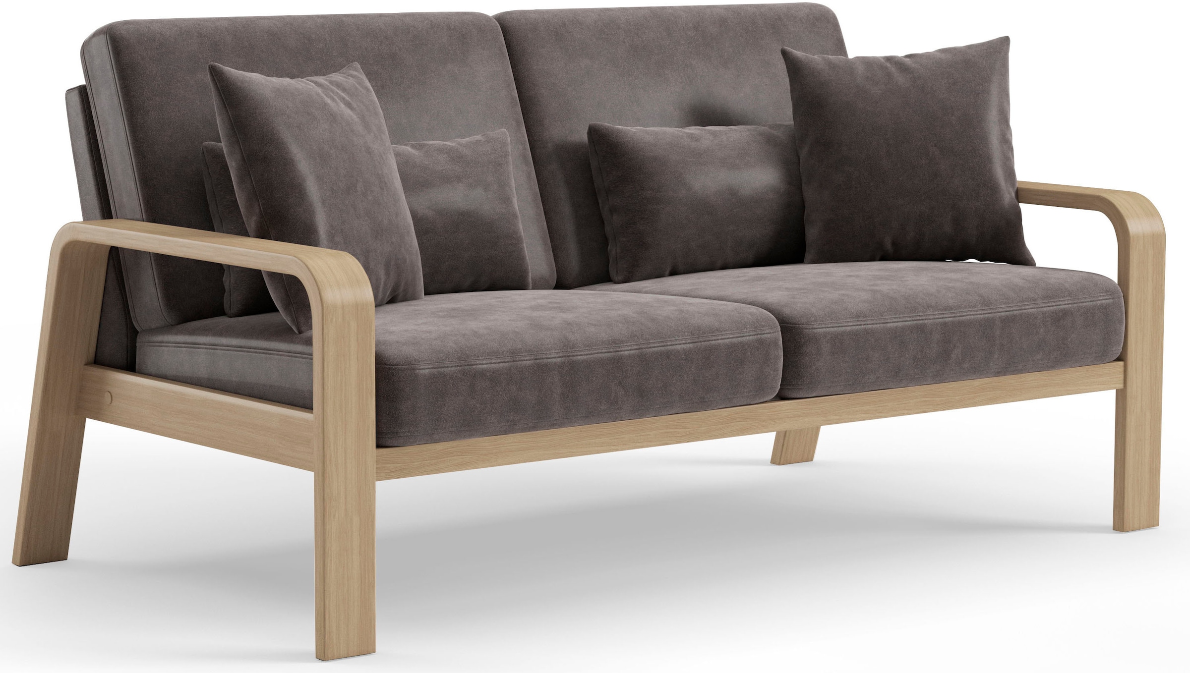 sit&more 2,5-Sitzer »Kolding«, Armlehnen aus Buchenholz in natur, verschiedene Bezüge und Farben