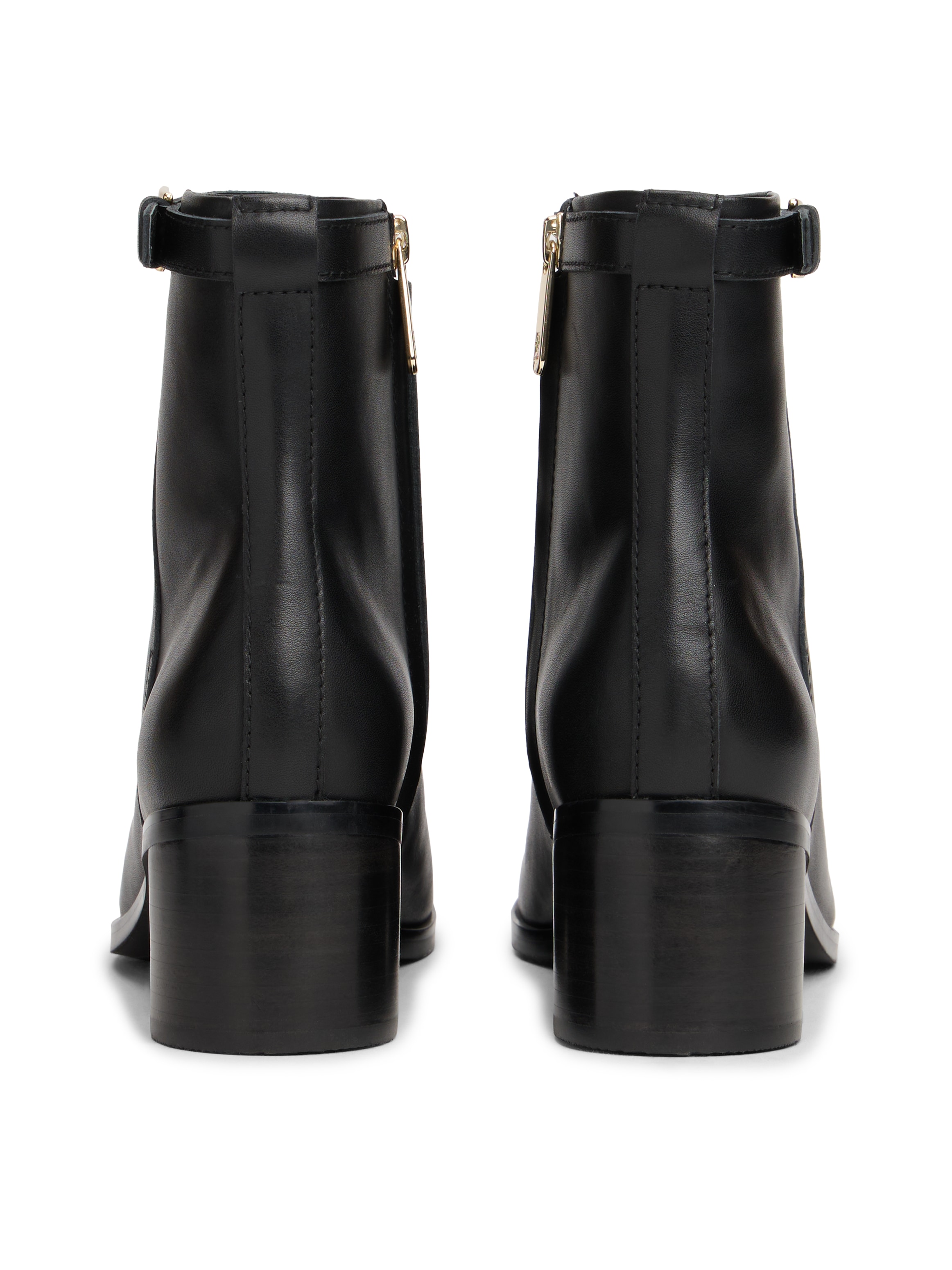 Tommy Hilfiger Stiefelette »TH BUCKLE RIDING MID HEEL BOOTIE«, Blockabsatz, Businesschuh mit Zierschnalle am Schaftrand
