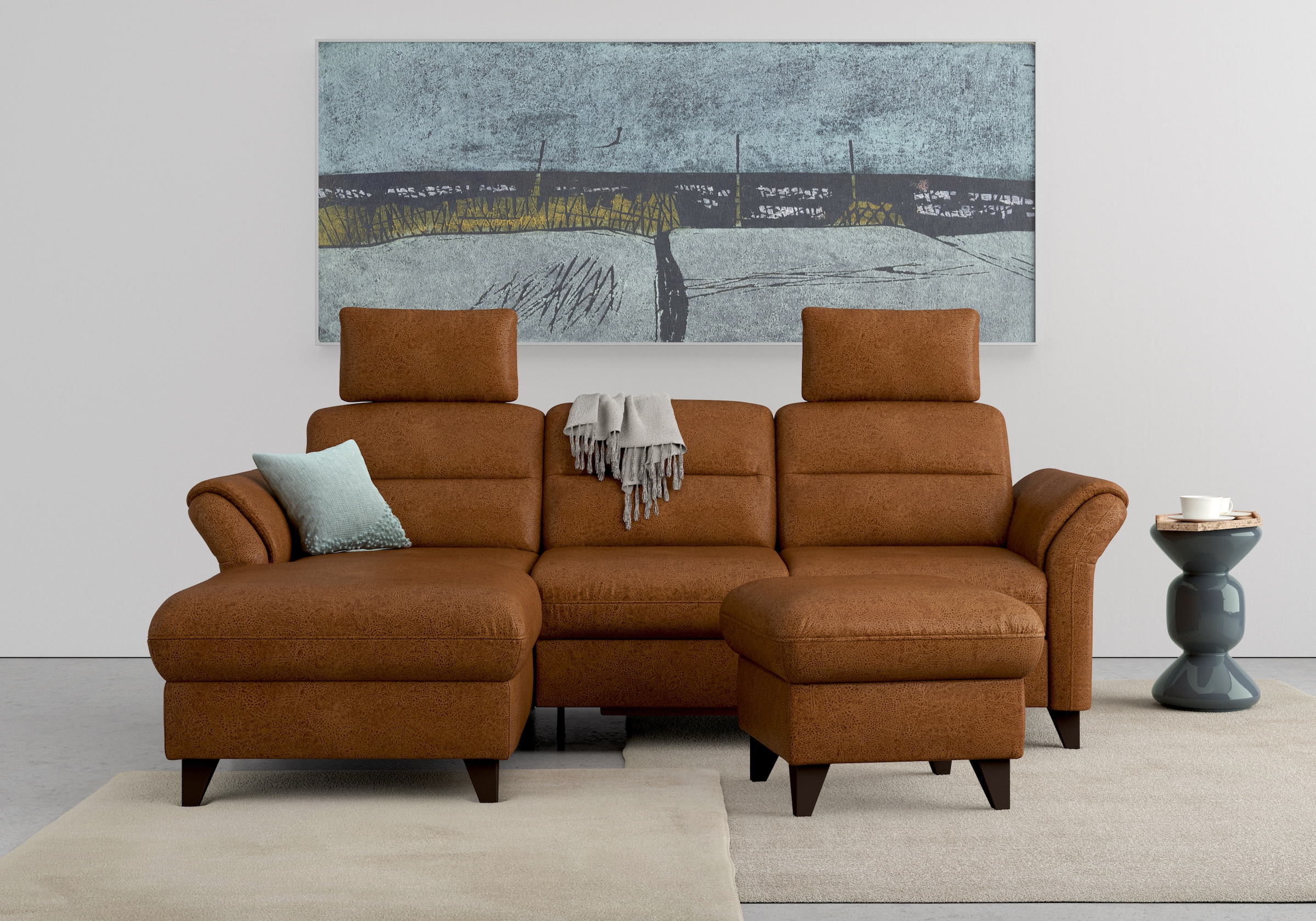 sit&more Ecksofa »Mellum L-Form«, Federkern, wahlweise mit Bettfunktion, Be günstig online kaufen
