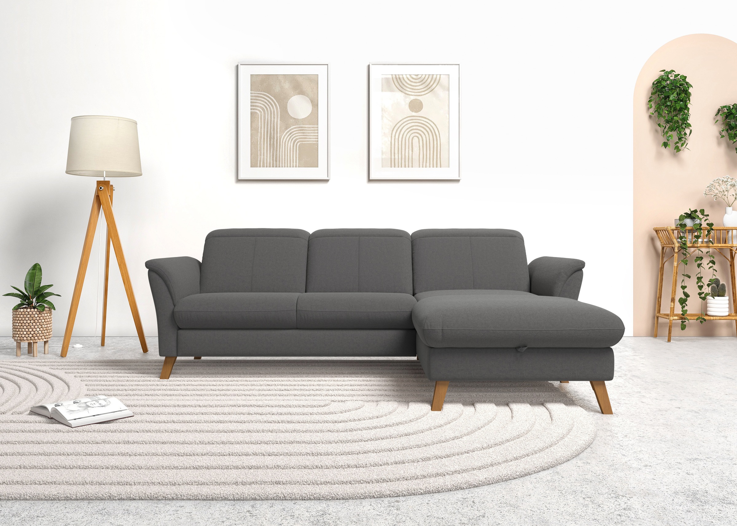 sit&more Ecksofa »Romero L-Form«, wahlweise mit oder ohne Relax-Funktion, Bettfunktion, Bettkasten