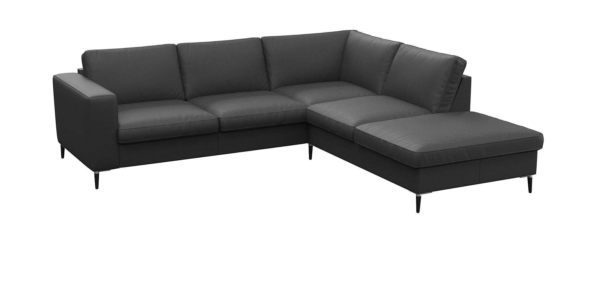 FLEXLUX Ecksofa "Fiore, L-Form", breite Armlehnen, Füße Alu/schwarz, B/T 24 günstig online kaufen