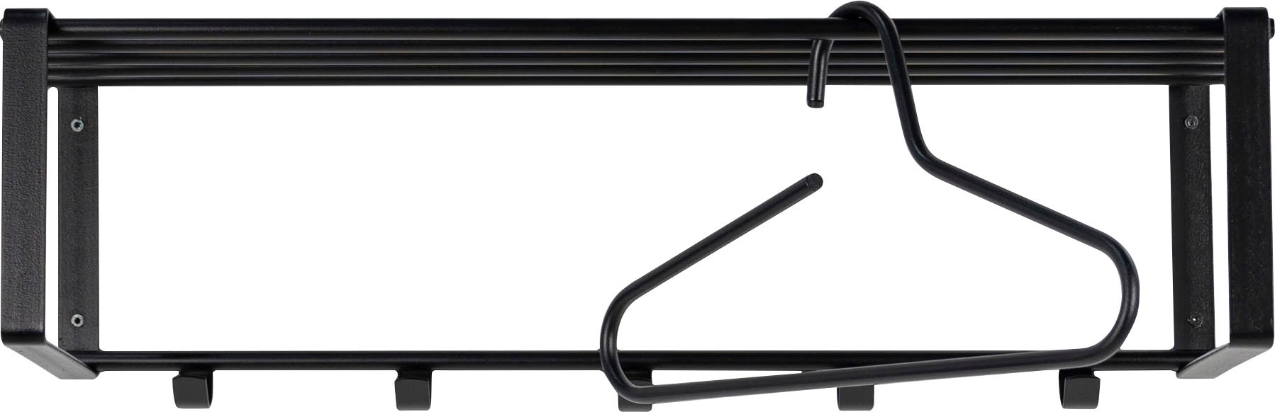 Spinder Design Garderobenleiste »REX«, (1 St.), Wandgarderobe aus Stahl mit Hutablage und 5 bzw. 7 Haken