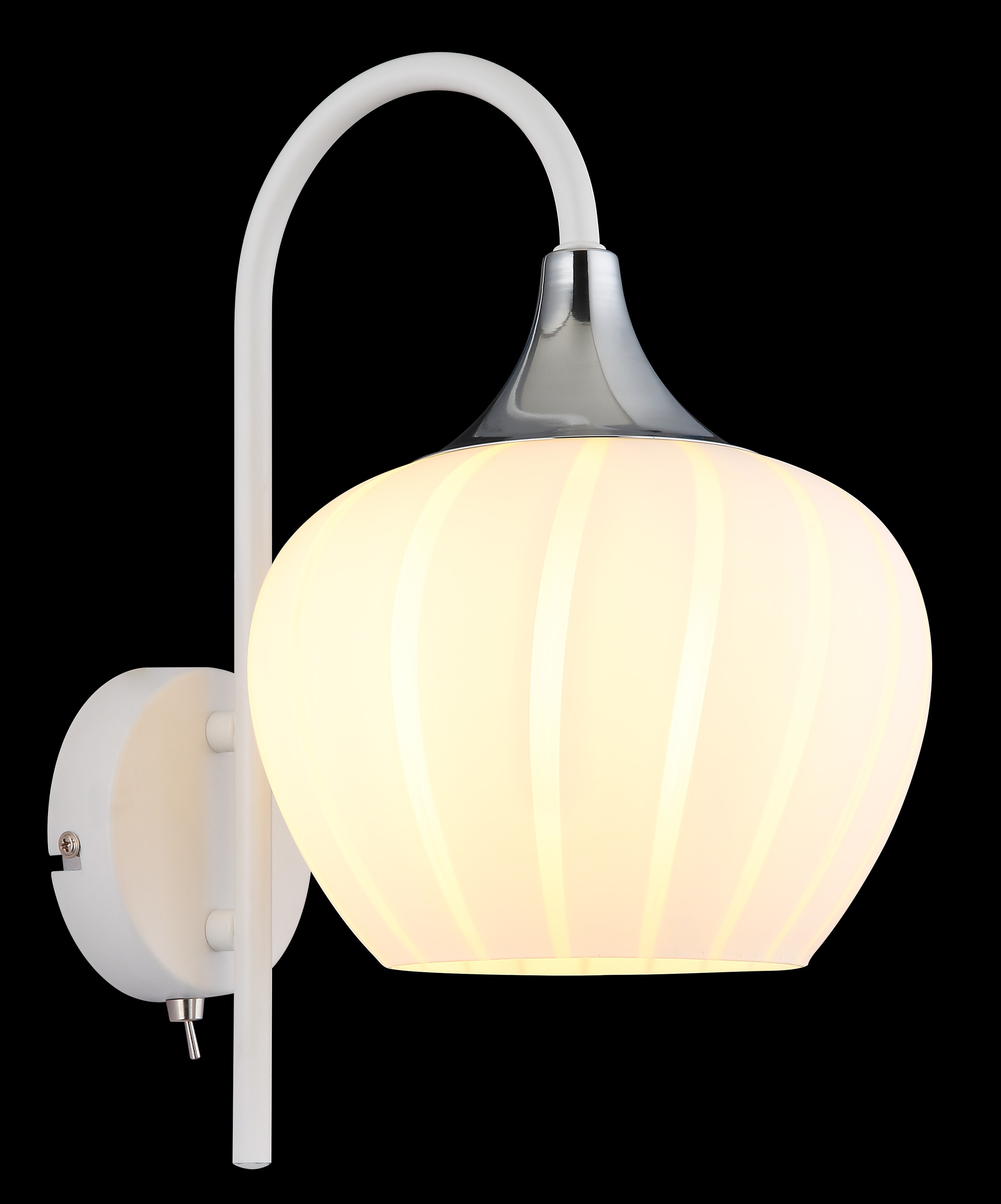 GLOBO LIGHTING Wandleuchte »MAXY« E27 1 Stk. Wandlampe/Metall/Glas Dekorillen/Lichtschein: abwärts/weiß chrom