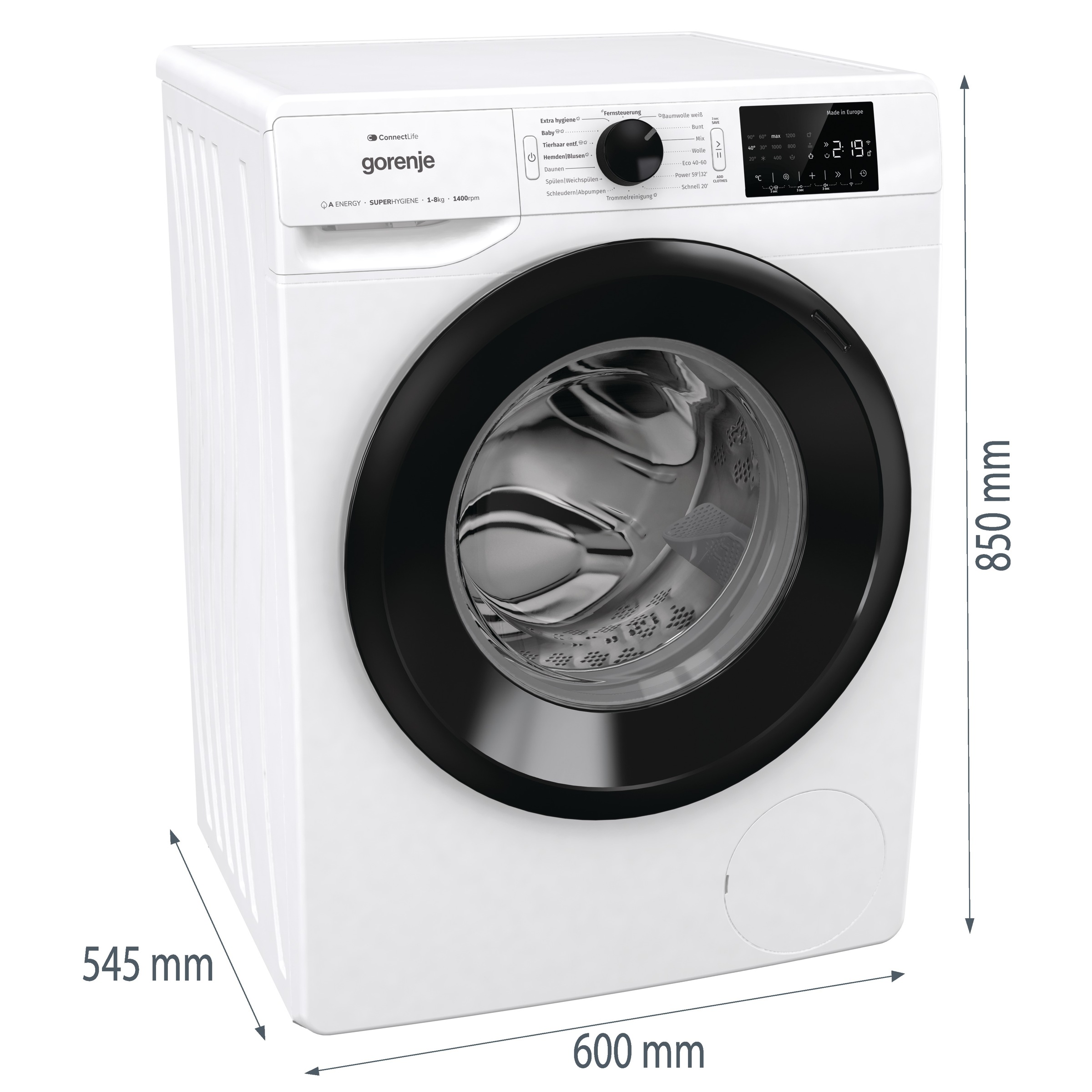 GORENJE Waschmaschine »WPNEI84A1TS«, 8 kg, 1400 U/min, Energieklasse A-10%