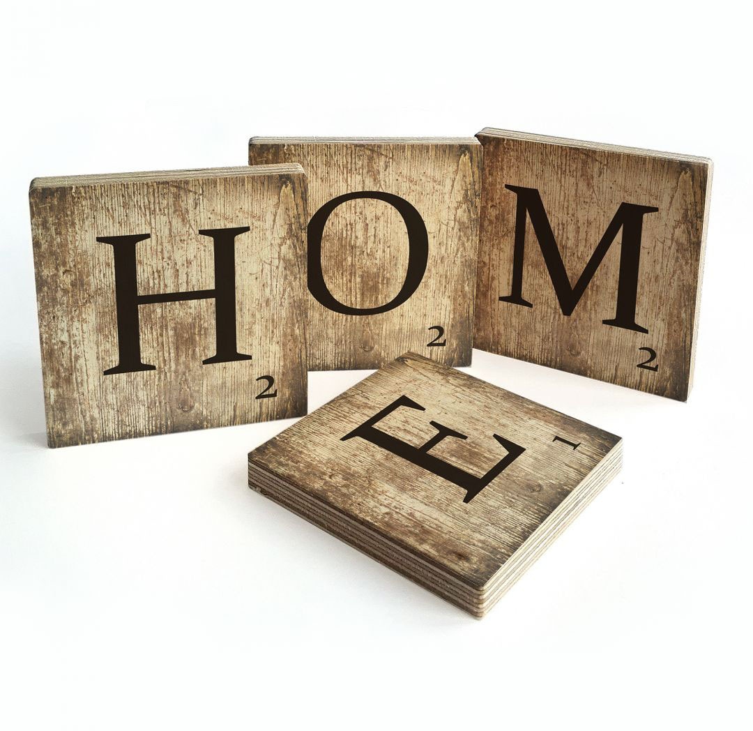 Buchstaben Mehrteilige Deko kaufen auf (Set, Raten Bilder Wall-Art 4 St.) »Scrabble Home«,