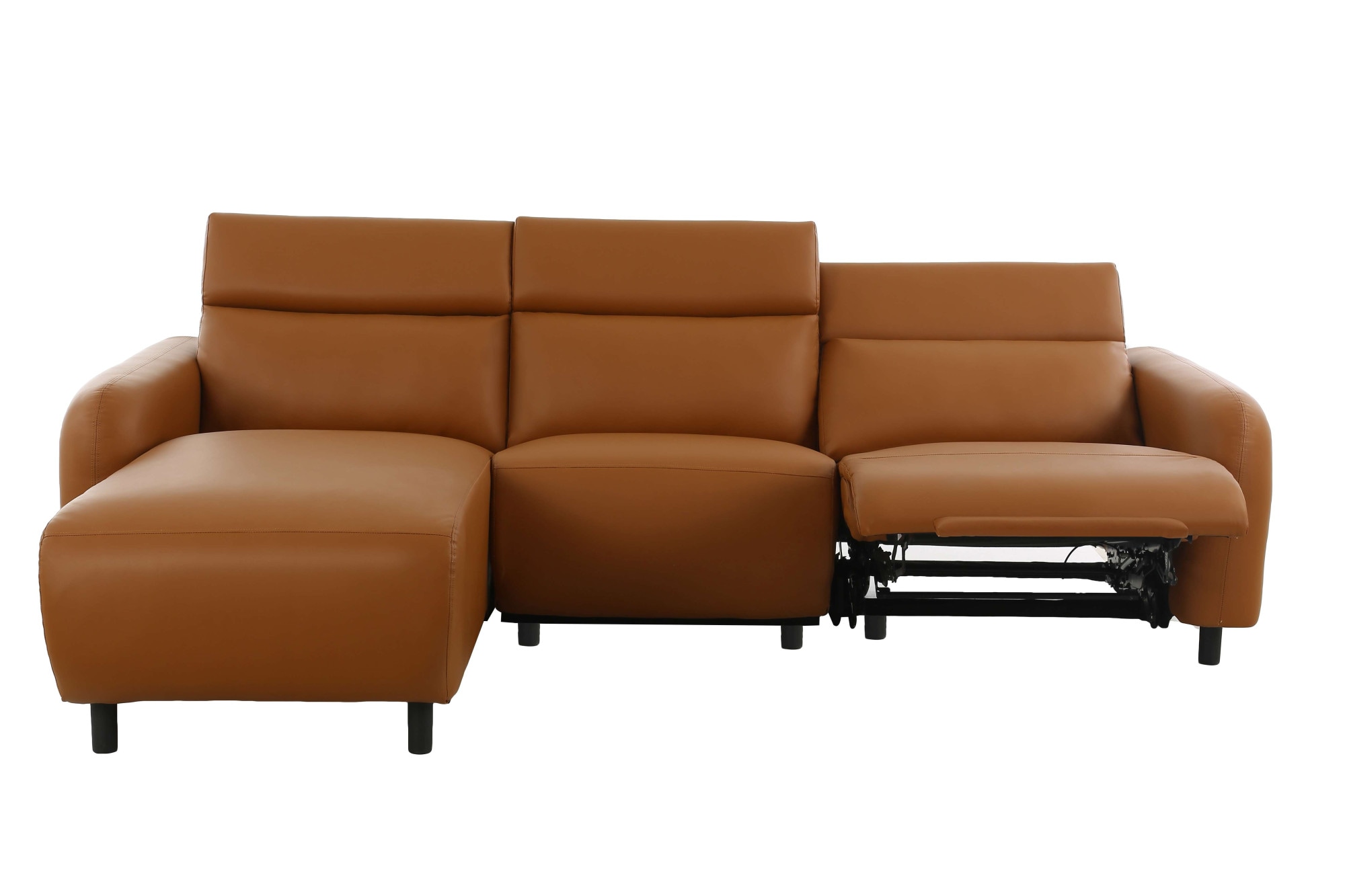 Home affaire Ecksofa »SKAANE Kunstleder, L-Form, 274 cm, manuelle u. elektrische Funktion,«, rundes Design, Kopfteilverstellung, Federkernpolsterung