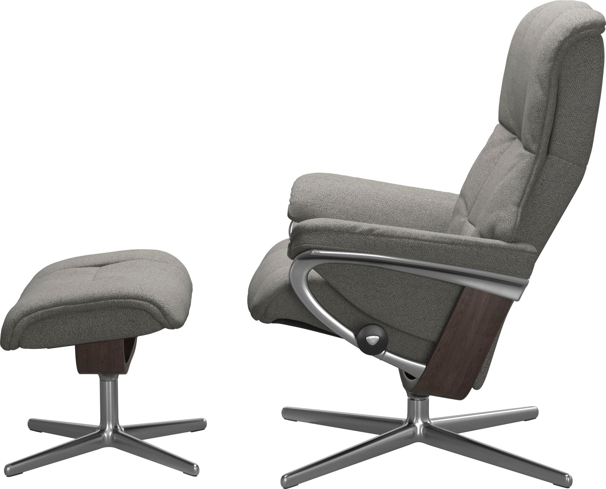 Stressless® Relaxsessel »Mayfair«, (Set, Relaxsessel mit Hocker), mit Hocker, mit Cross Base, Größe S, M & L, Holzakzent Wenge