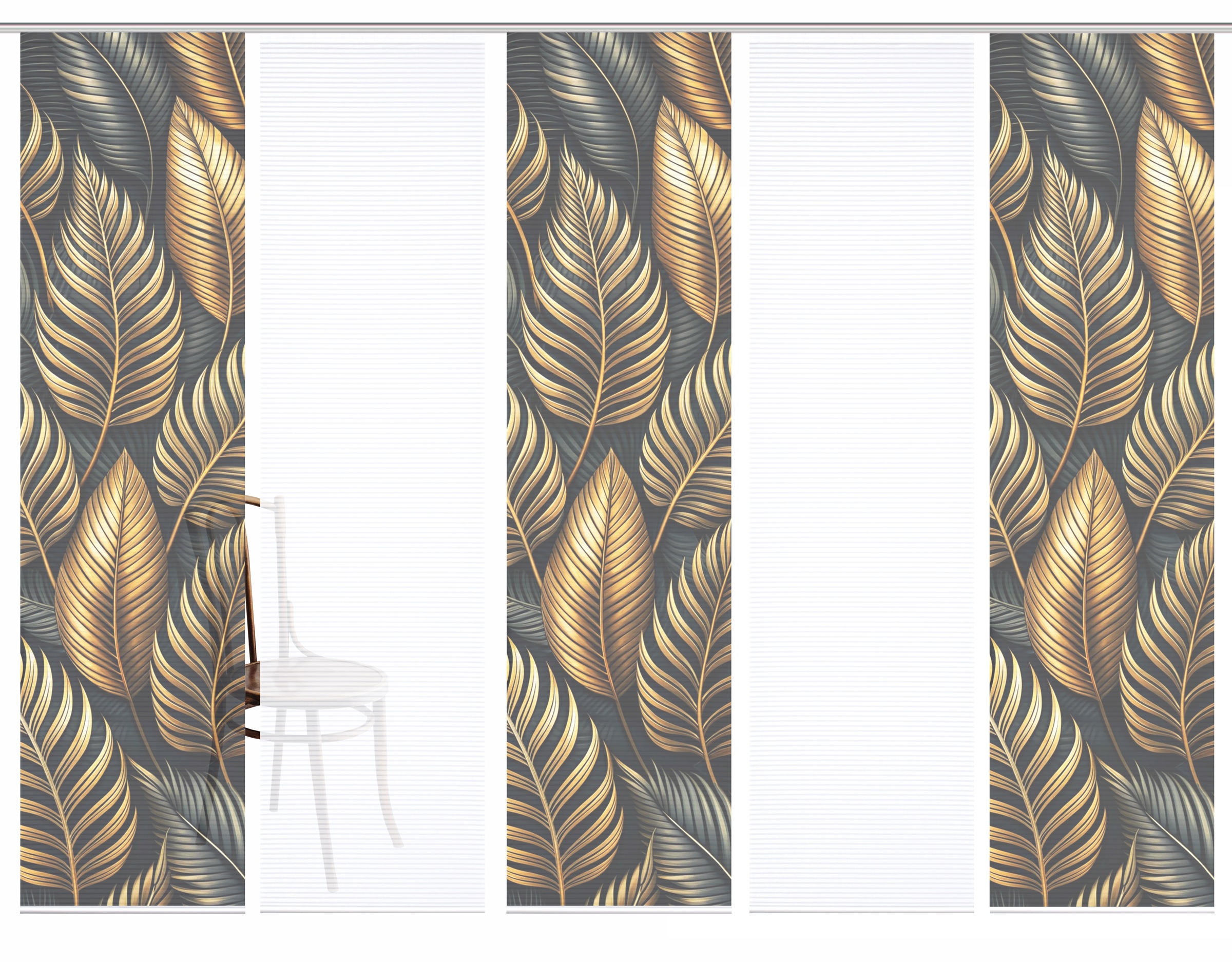 HOME in green Schiebegardine »ZEDRIC« Paneelwagen 5 Stk. tlg. Bambusoptik, günstig online kaufen